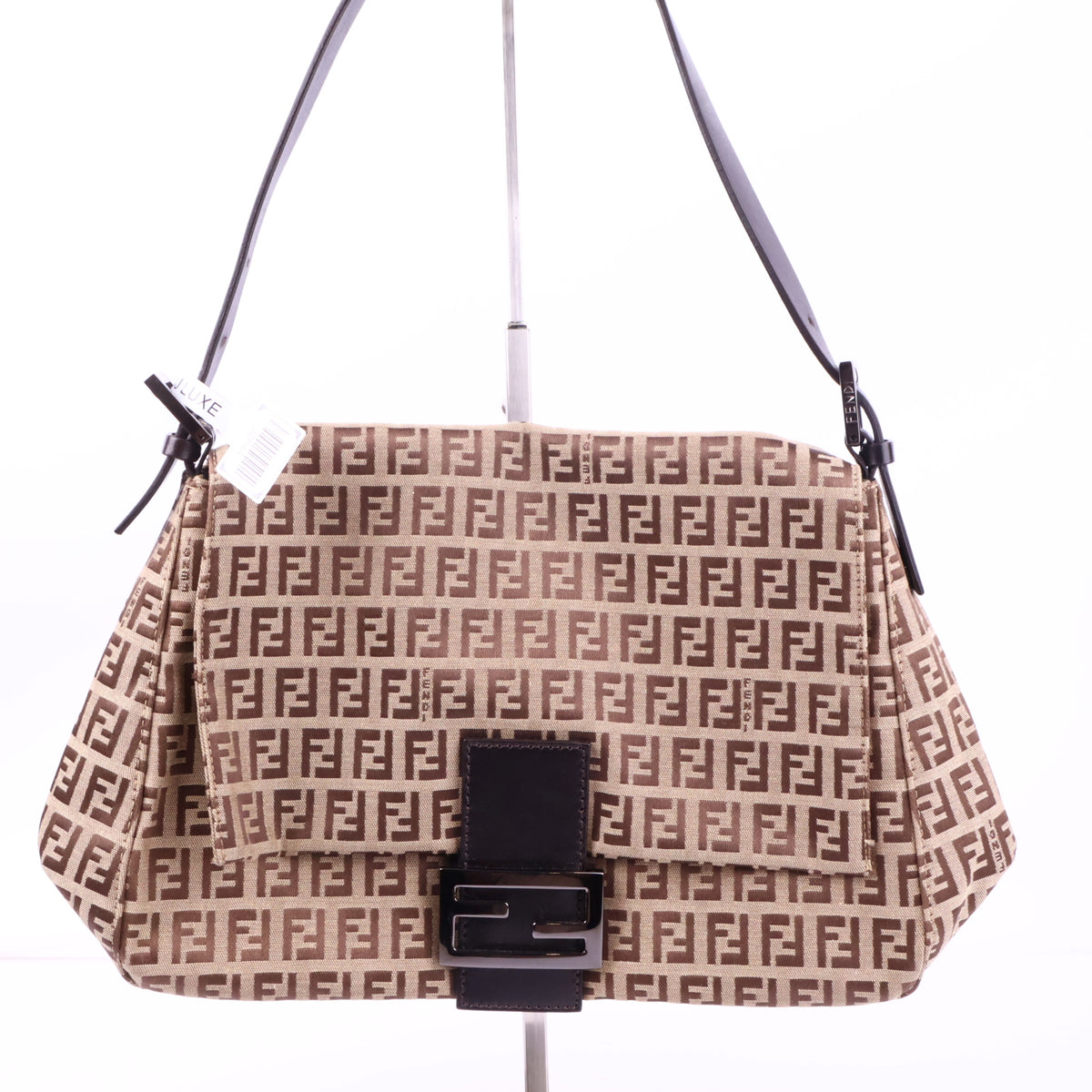 J2844 Fendi Shoulder Bag Brown Zucca Cancas Mamma Baguette handbag | Pre-Owned Brown Canvas FF Monogram