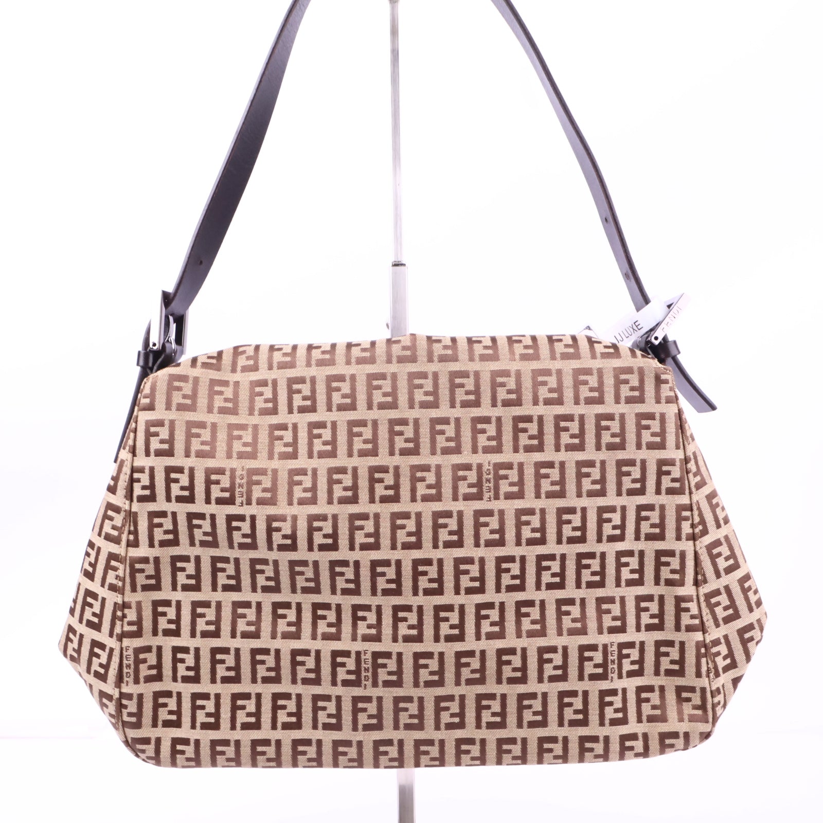 J2844 Fendi Shoulder Bag Brown Zucca Cancas Mamma Baguette handbag | Pre-Owned Brown Canvas FF Monogram