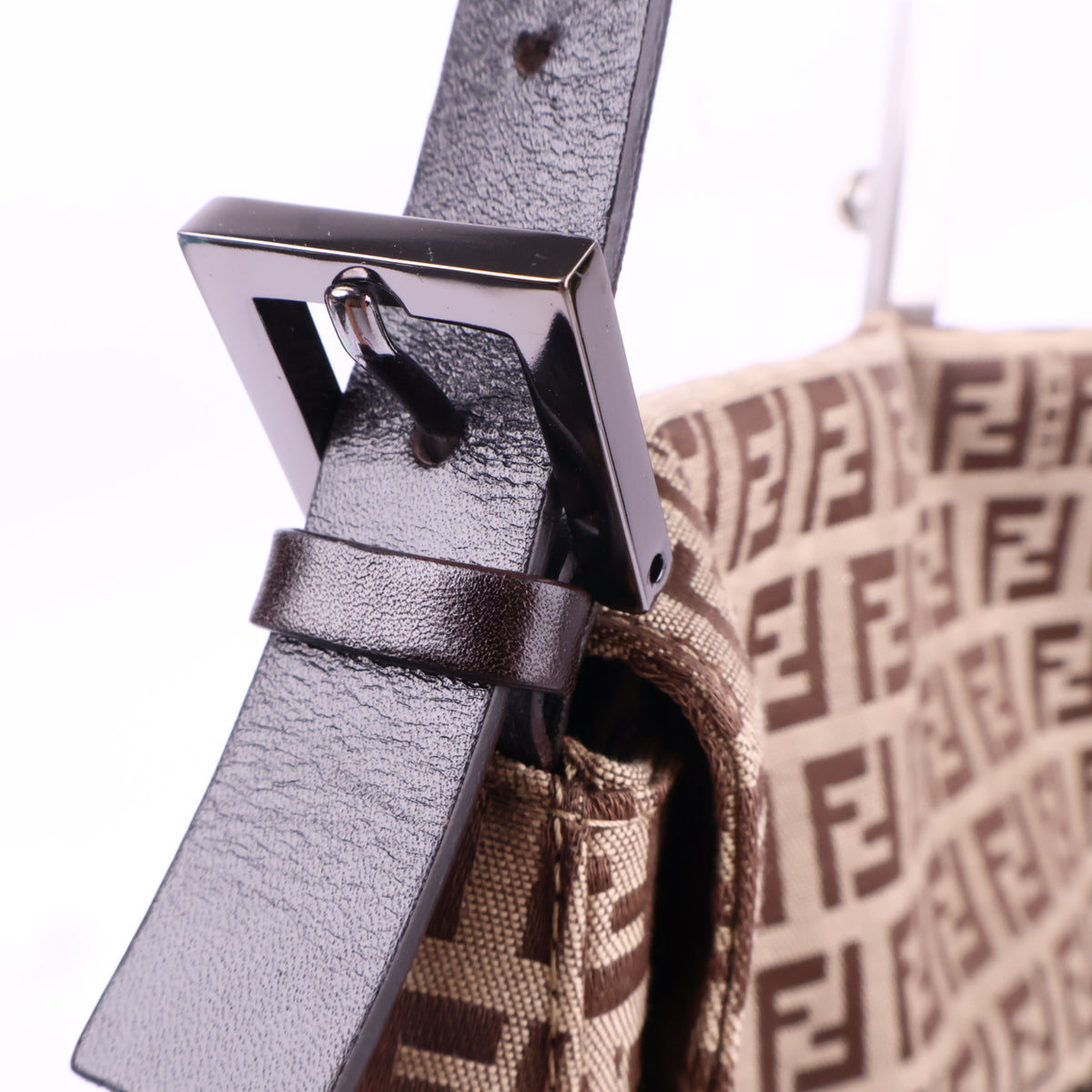 J2844 Fendi Shoulder Bag Brown Zucca Cancas Mamma Baguette handbag | Pre-Owned Brown Canvas FF Monogram