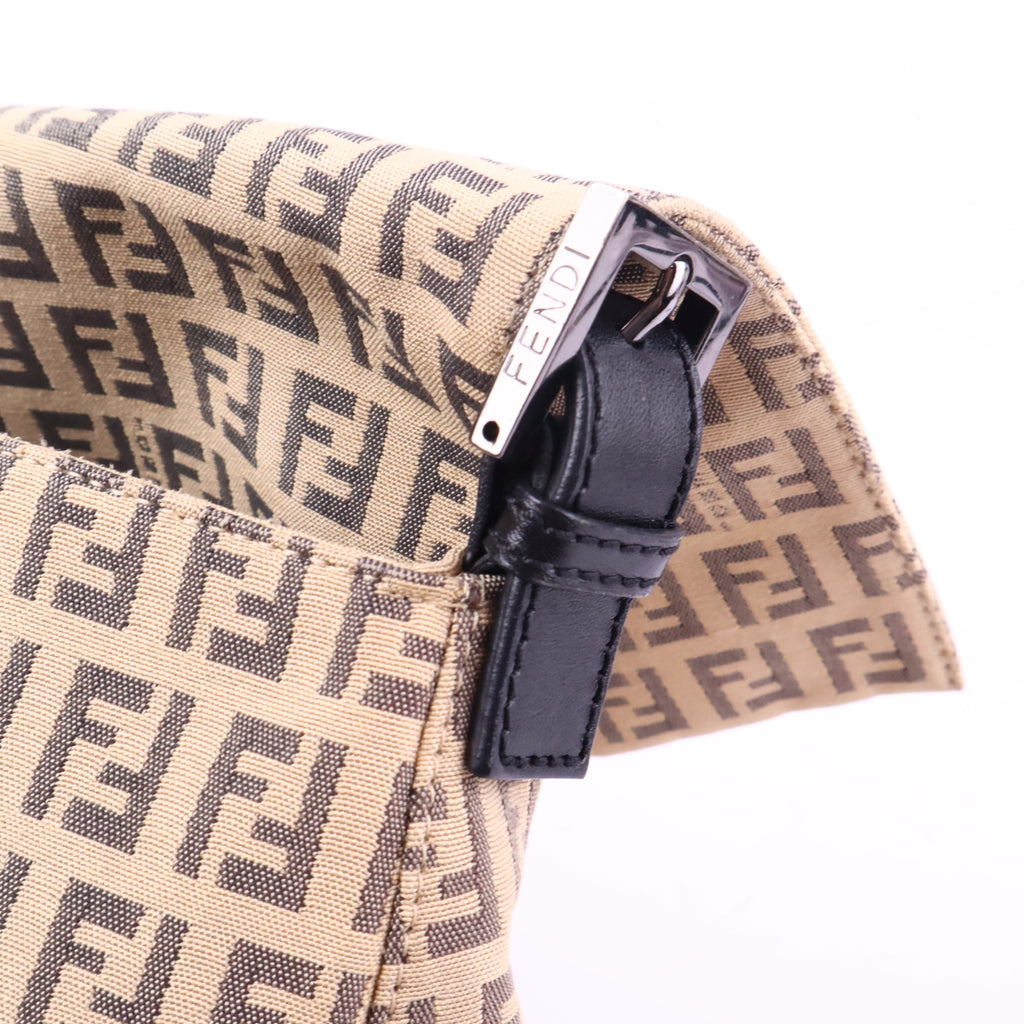 J2970 Fendi Shoulder Bag Borsa Mamma Bauguette Zuccino Canvas Beigo Shoulder Bag | Pre-Owned Brown Zuccino Canvas