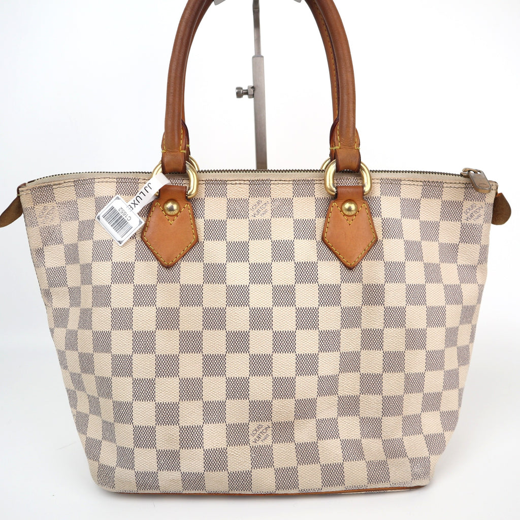 Louis Vuitton Damier Azur Saleya PM Shoulder Bag C1652 | Pre-Owned Very Good Brown Damier Canvas