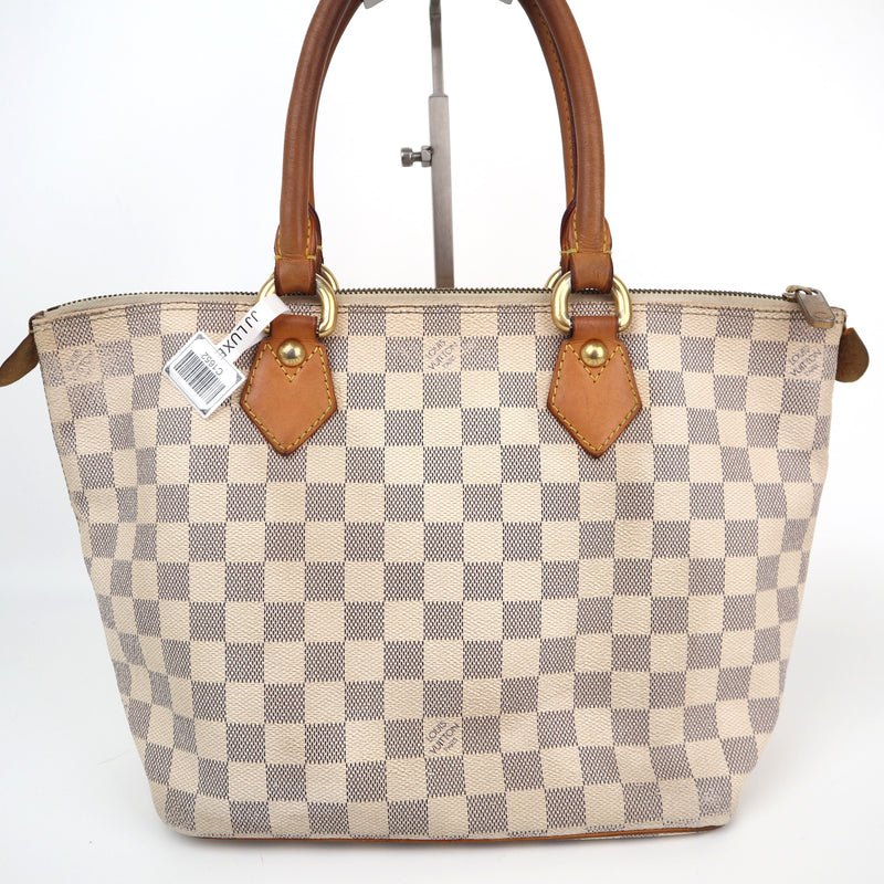 Louis Vuitton Damier Azur Saleya PM Shoulder Bag C1652 | Pre-Owned Very Good Brown Damier Canvas