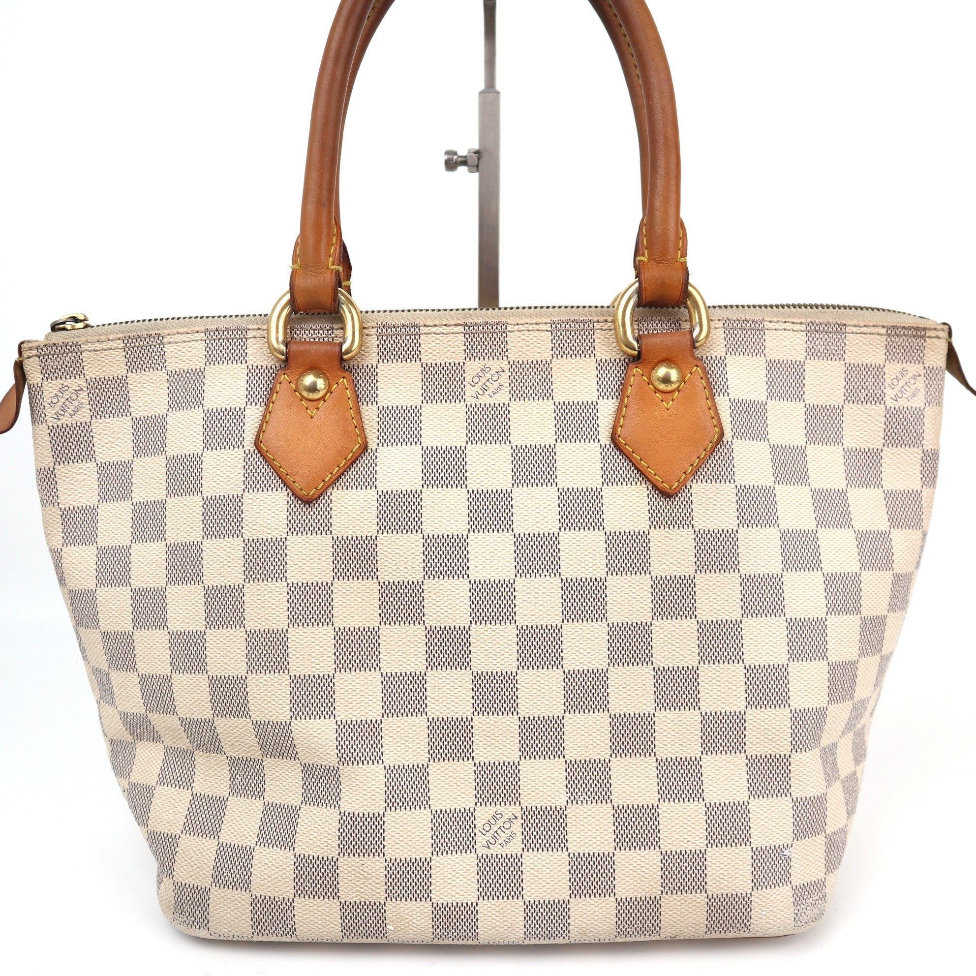 Louis Vuitton Damier Azur Saleya PM Shoulder Bag C1652 | Pre-Owned Very Good Brown Damier Canvas