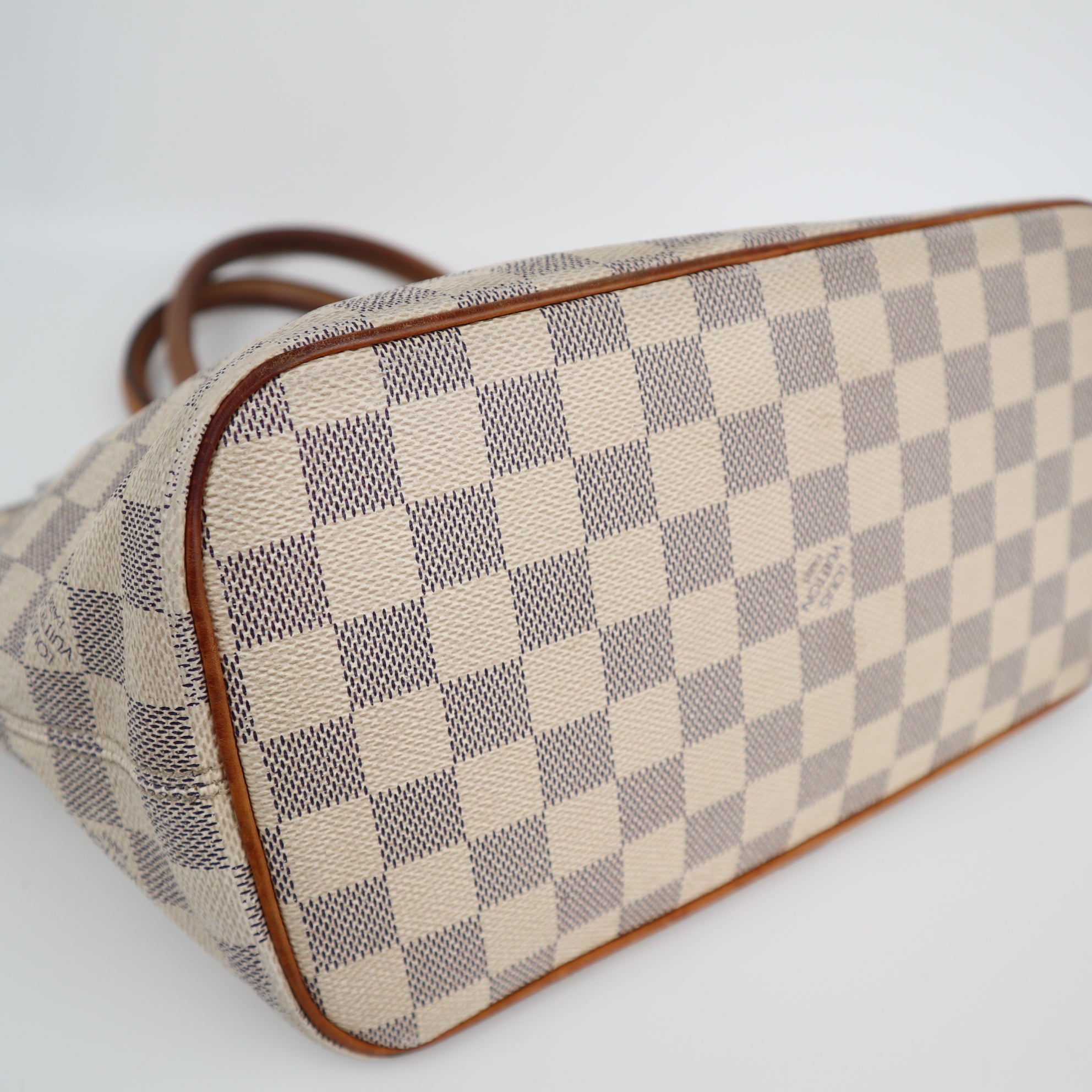 Louis Vuitton Damier Azur Saleya PM Shoulder Bag C1652 | Pre-Owned Very Good Brown Damier Canvas