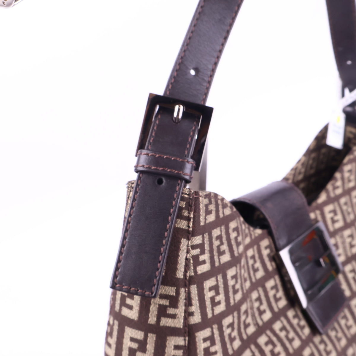 J2968 Fendi Shoulder Bag Zuccino Canvas Crossisant Hobo Baguette | Pre-Owned Brown Zuccino Canvas