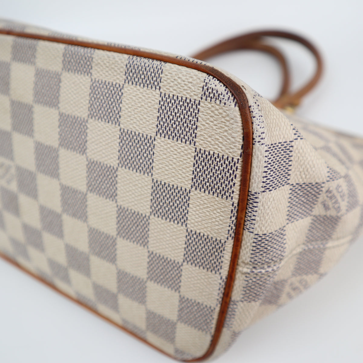 Louis Vuitton Damier Azur Saleya PM Shoulder Bag C1652 | Pre-Owned Very Good Brown Damier Canvas