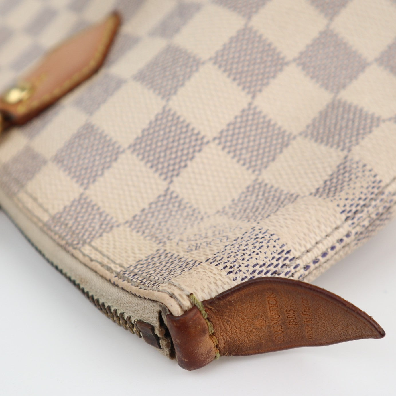 Louis Vuitton Damier Azur Saleya PM Shoulder Bag C1652 | Pre-Owned Very Good Brown Damier Canvas