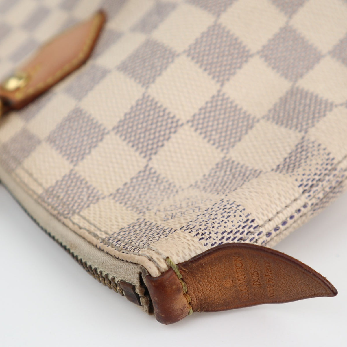 Louis Vuitton Damier Azur Saleya PM Shoulder Bag C1652 | Pre-Owned Very Good Brown Damier Canvas