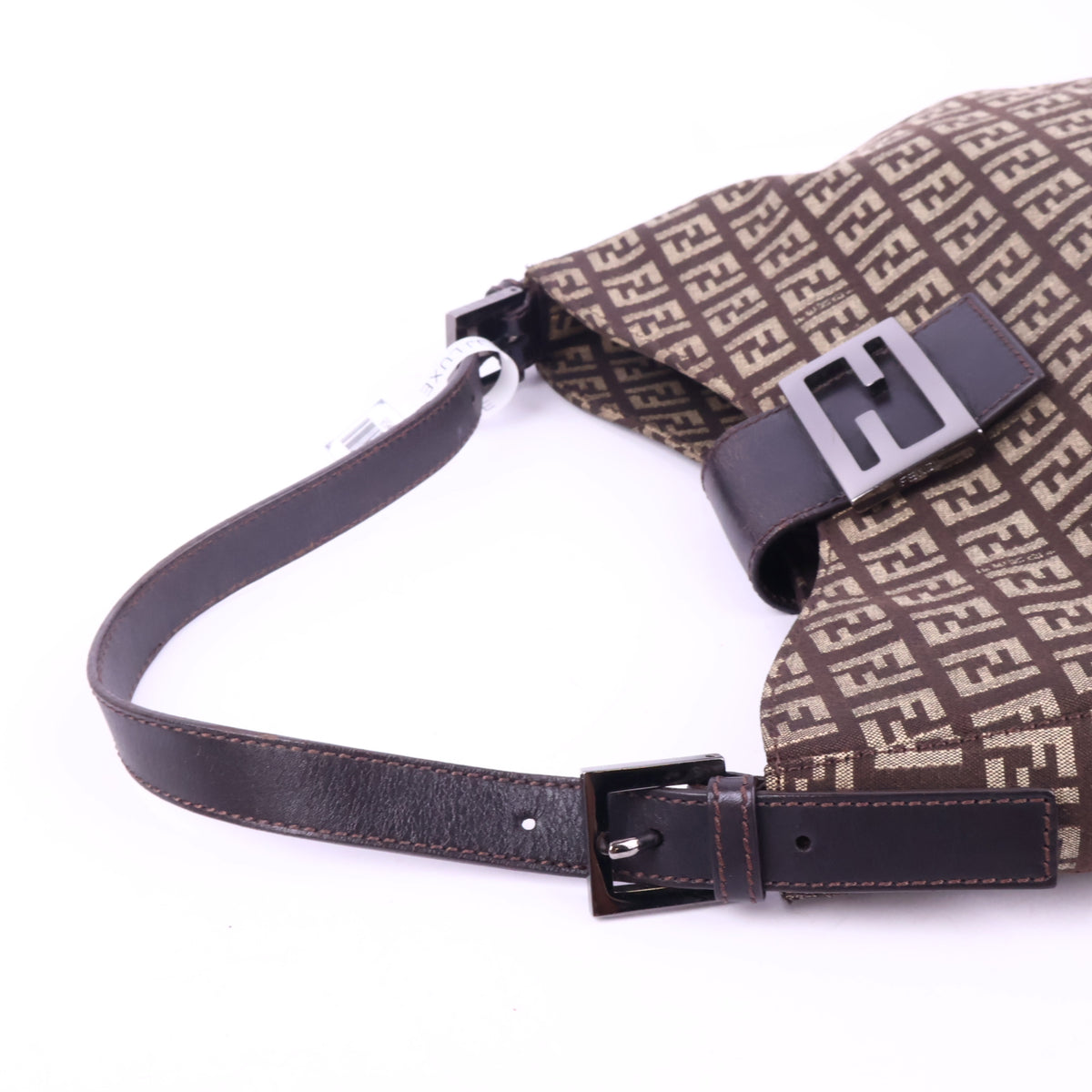 J2968 Fendi Shoulder Bag Zuccino Canvas Crossisant Hobo Baguette | Pre-Owned Brown Zuccino Canvas