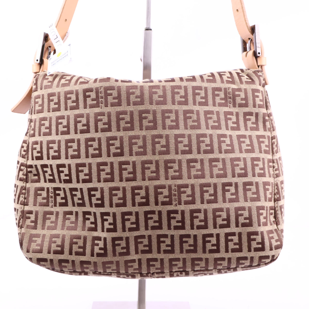 J2944 Fendi Shoulder Bag Zucchino Cnavas FF Double Flap Shoulder Bag | Pre-Owned Brown Canvas FF Monogram