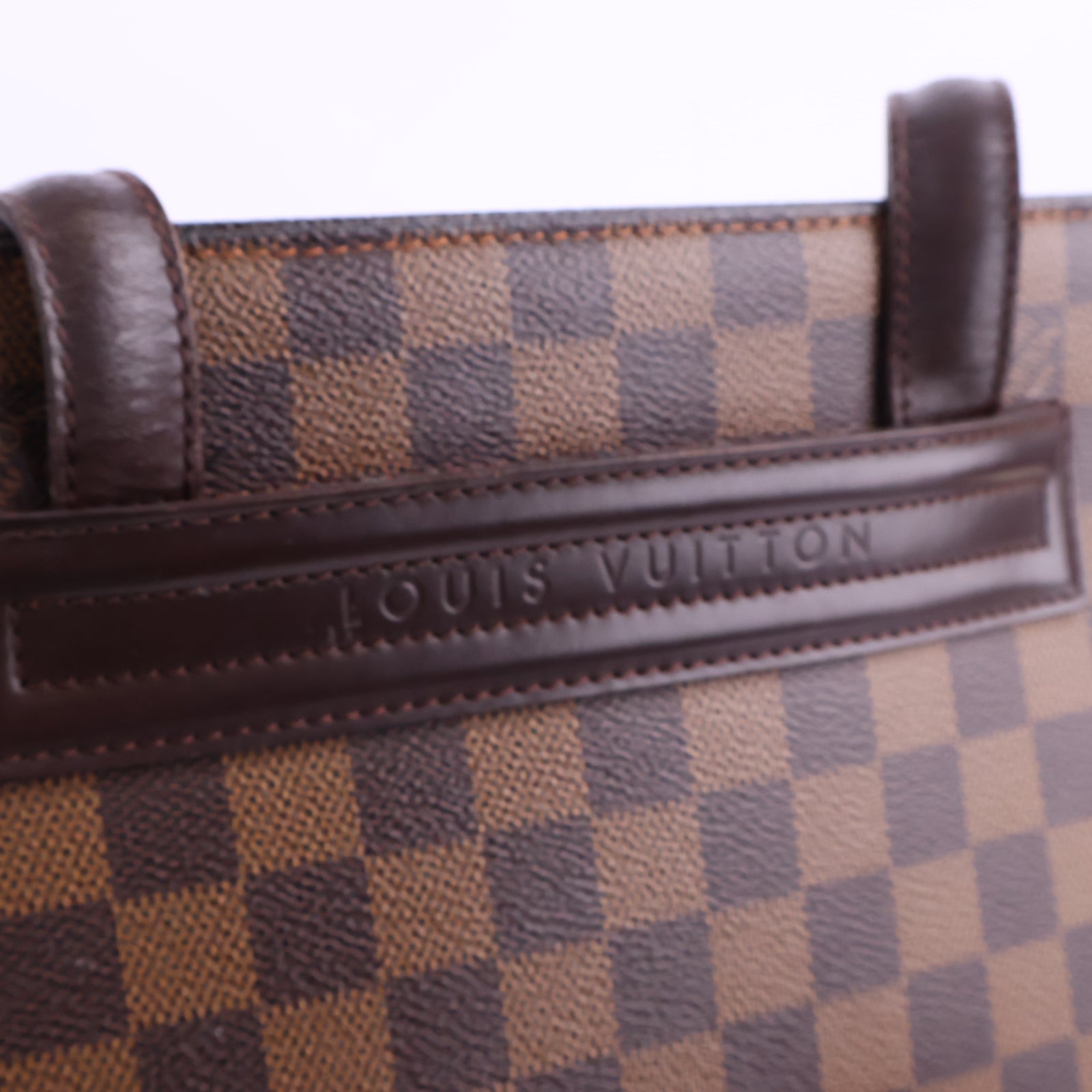 J2915 Louis Vuitton Tote Bag Damier Ebene Parioli PM | Pre-Owned Brown Damier Ebene Coated Canvas; Leather
