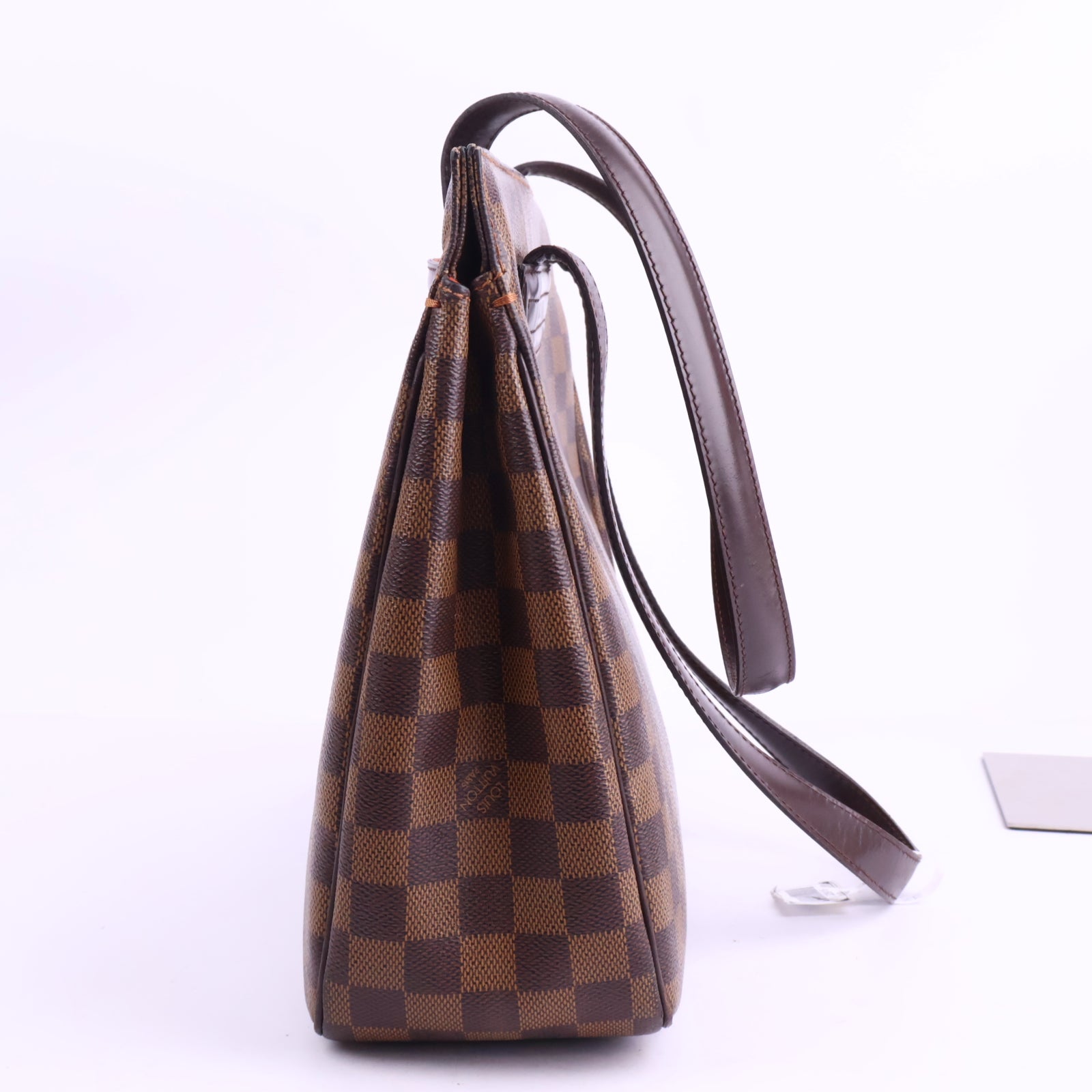 J2915 Louis Vuitton Tote Bag Damier Ebene Parioli PM | Pre-Owned Brown Damier Ebene Coated Canvas; Leather