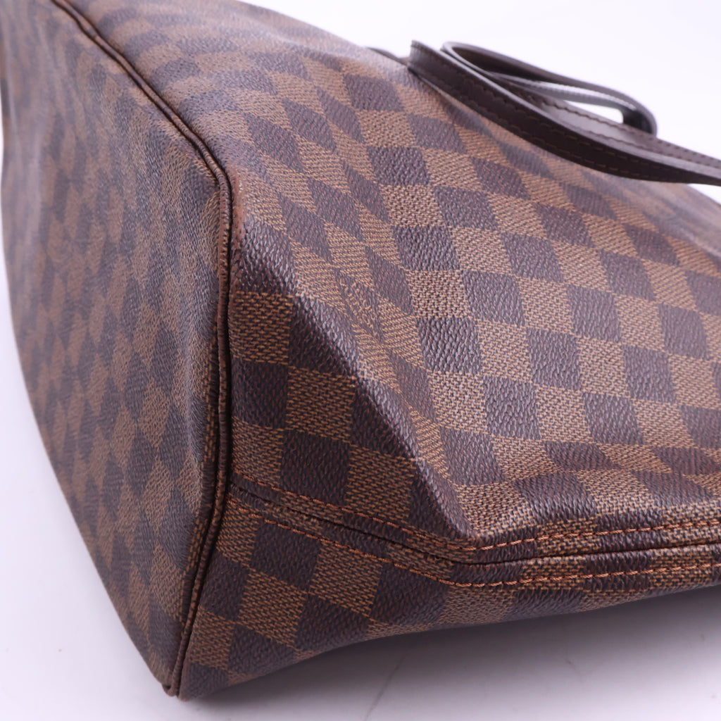 J2922 Louis Vuitton Shoulder Bag Damier Ebene Neverfull MM | Pre-Owned Brown Damier Ebene Coated Canvas; Leather
