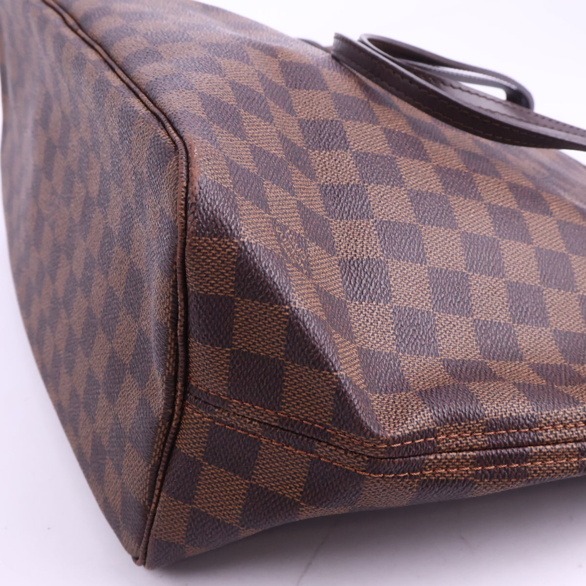 J2922 Louis Vuitton Shoulder Bag Damier Ebene Neverfull MM | Pre-Owned Brown Damier Ebene Coated Canvas; Leather