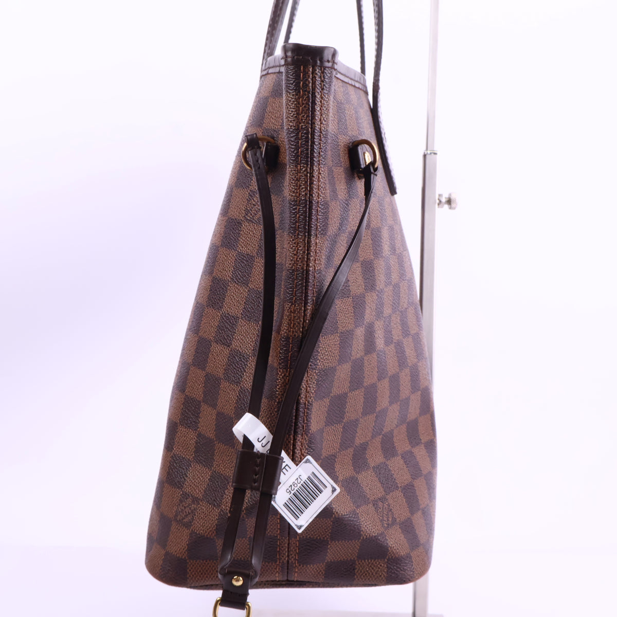 J2925 Louis Vuitton Shoulder Bag Damier Ebene Neverfull MM | Pre-Owned Brown Damier Ebene Coated Canvas; Leather