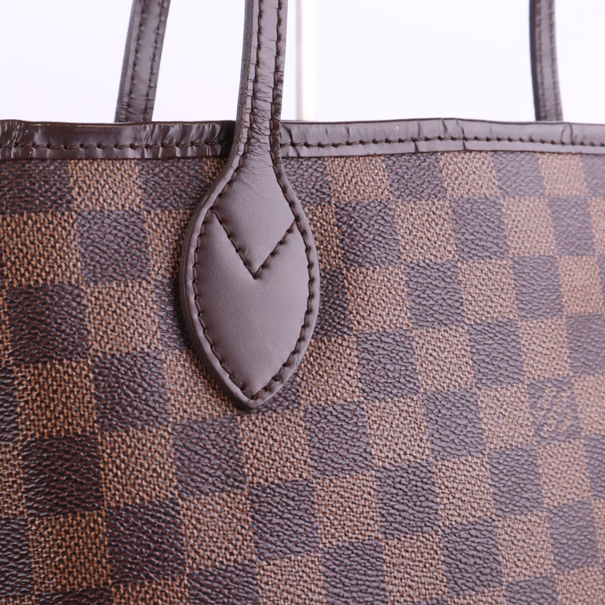 J2925 Louis Vuitton Shoulder Bag Damier Ebene Neverfull MM | Pre-Owned Brown Damier Ebene Coated Canvas; Leather