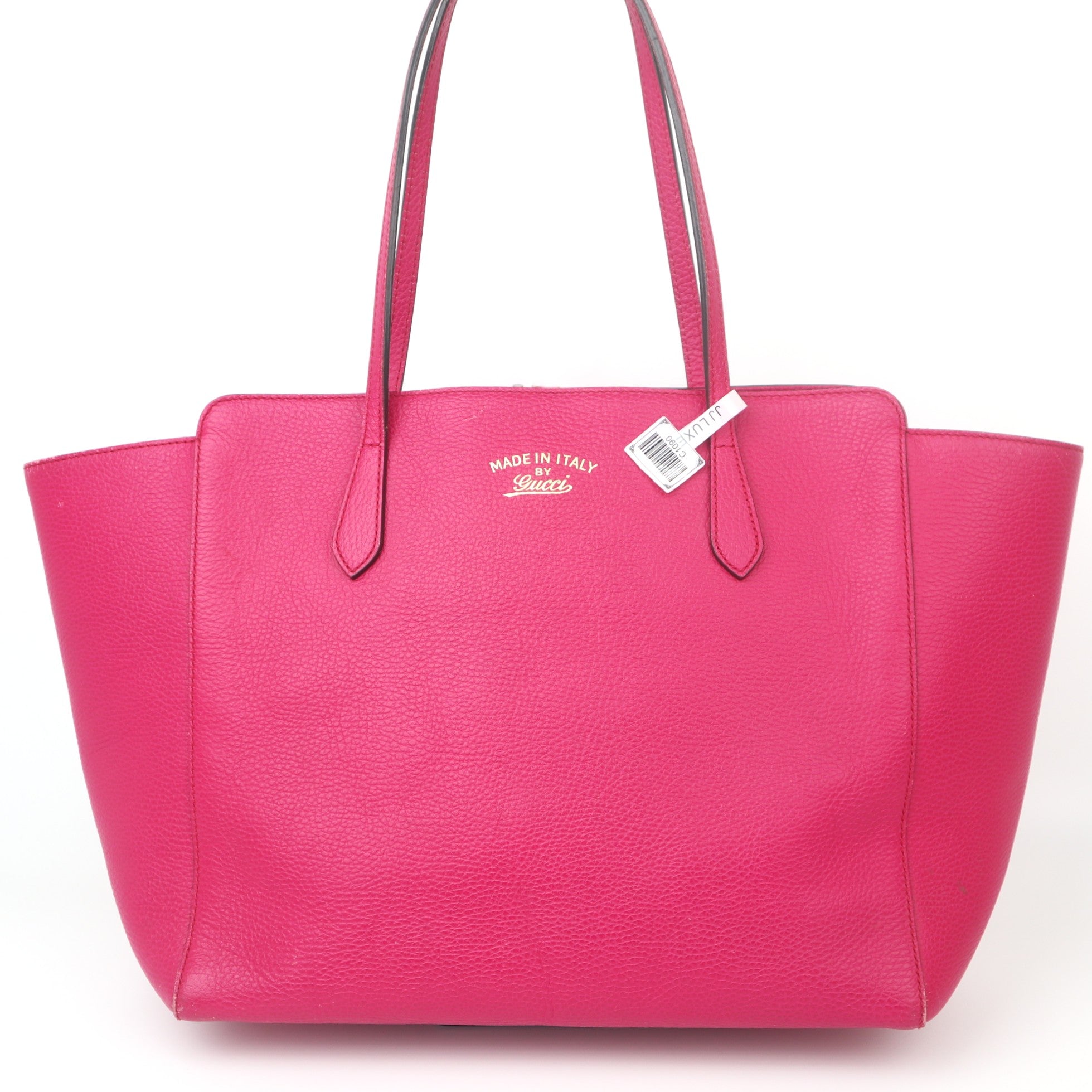 C1090 GUCCI Pink Leather Medium Swing Tote Bag-Pre Owned