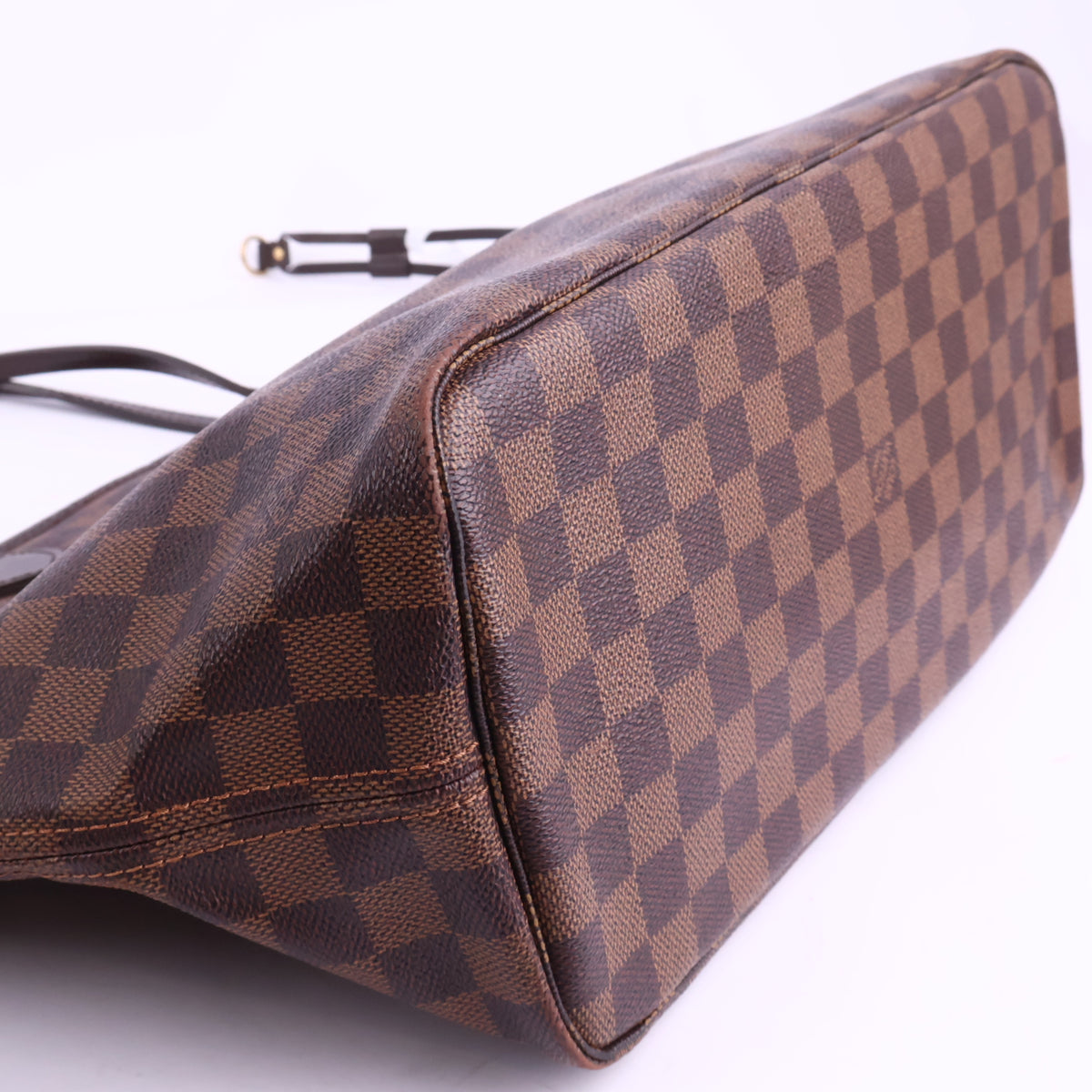 J2925 Louis Vuitton Shoulder Bag Damier Ebene Neverfull MM | Pre-Owned Brown Damier Ebene Coated Canvas; Leather
