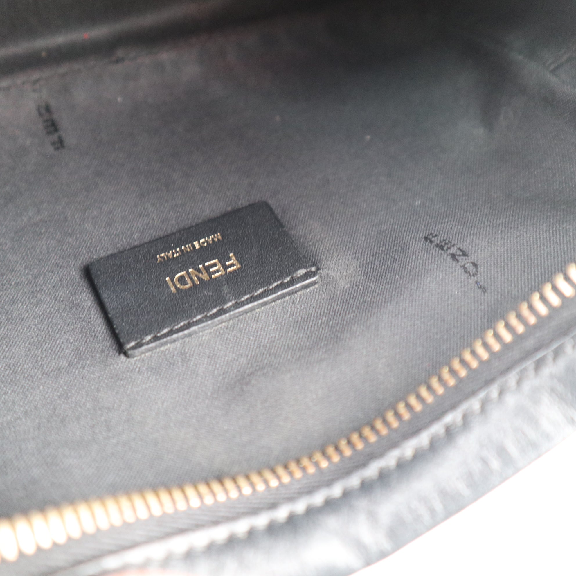 C2525 Fendi Crossbody Bag Glazed Fabric Vitello Century 1974 Stamp Camera Case | Pre-Owned Very Good Logo / Signature Leather, Glazed Fabric