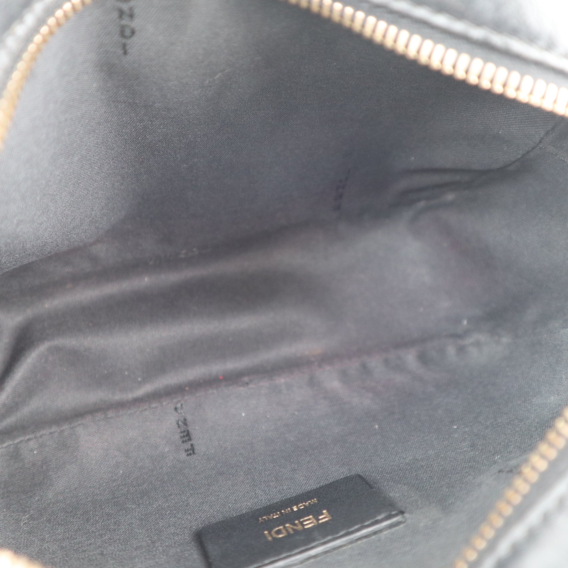 C2525 Fendi Crossbody Bag Glazed Fabric Vitello Century 1974 Stamp Camera Case | Pre-Owned Very Good Logo / Signature Leather, Glazed Fabric