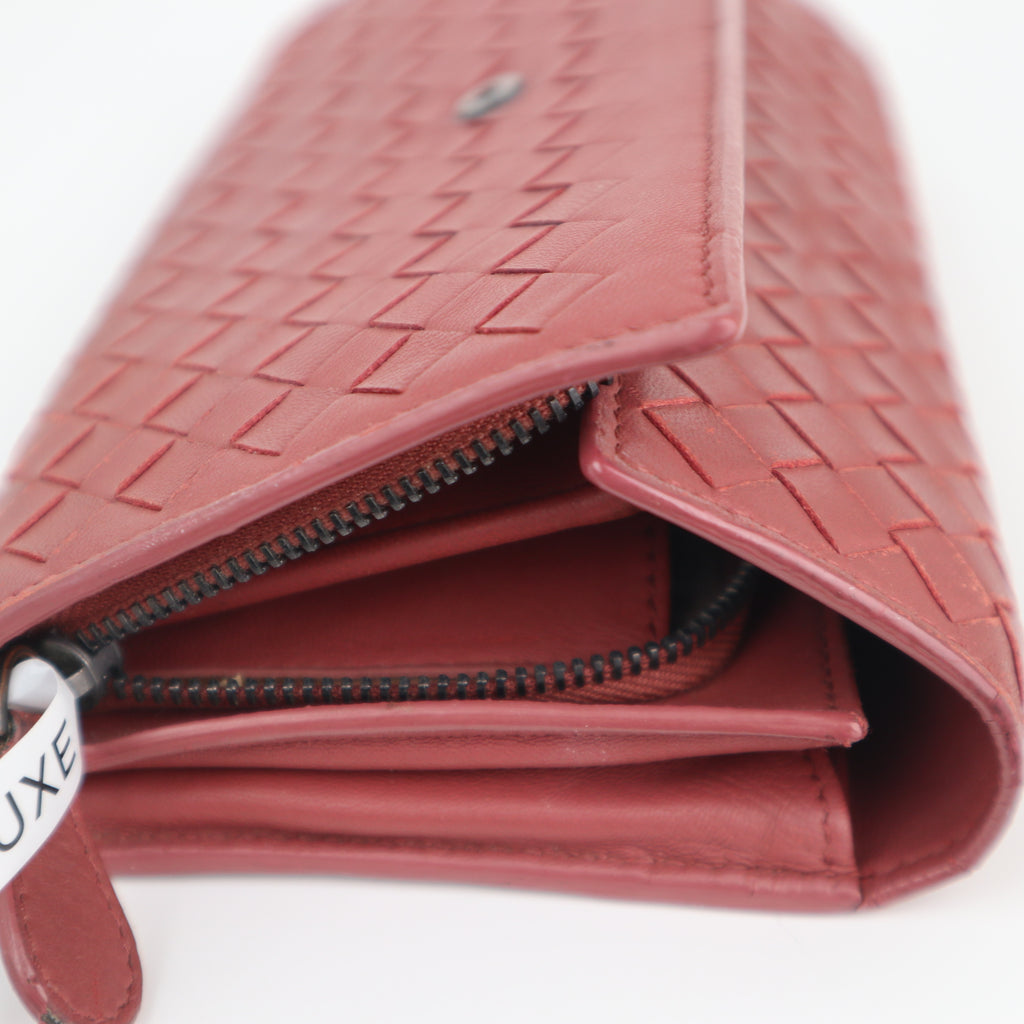 C2526# Bottega Veneta Wallet Nappa Intrecciato Continental Wallet | Pre-Owned Very Good Intrecciato Leather