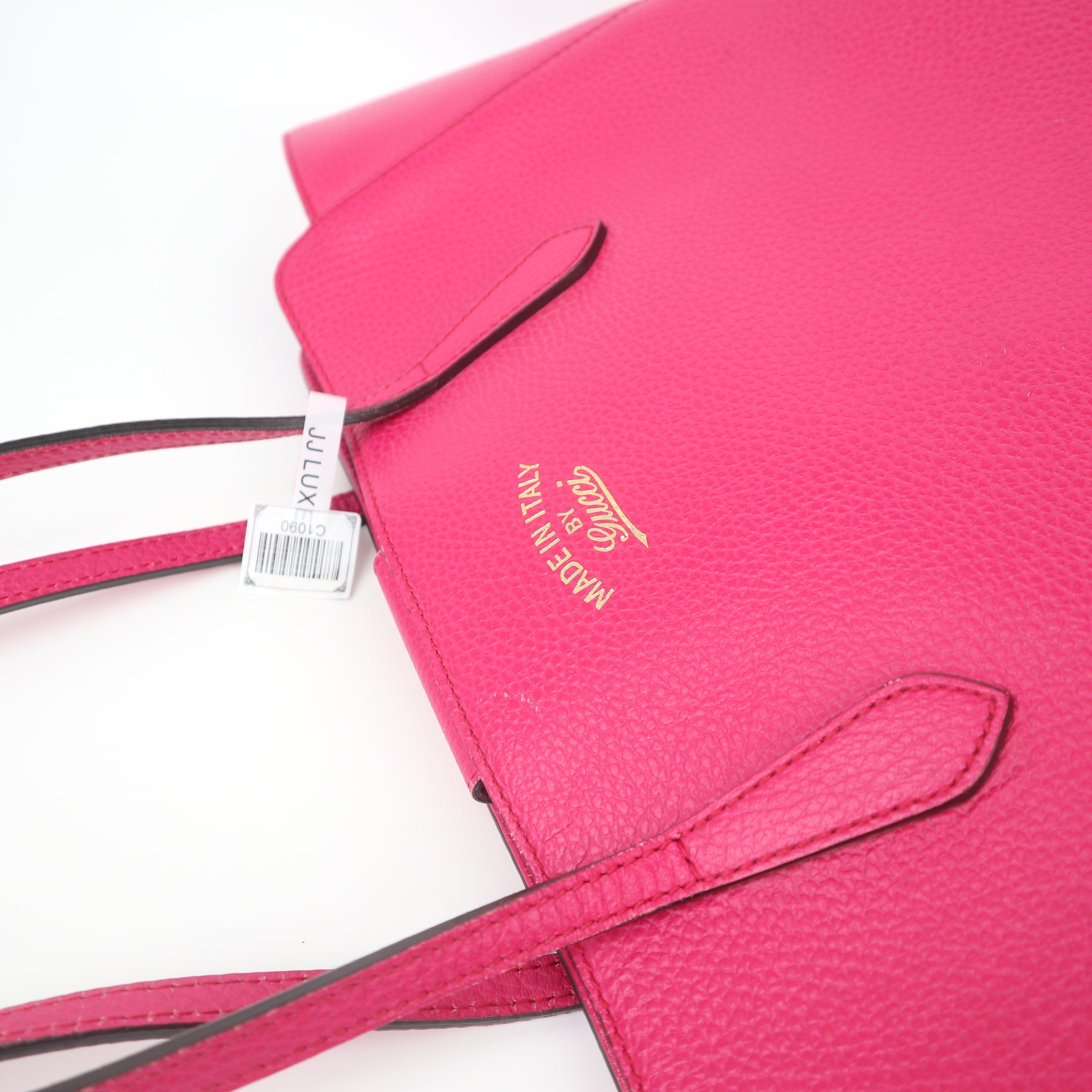 C1090 GUCCI Pink Leather Medium Swing Tote Bag-Pre Owned