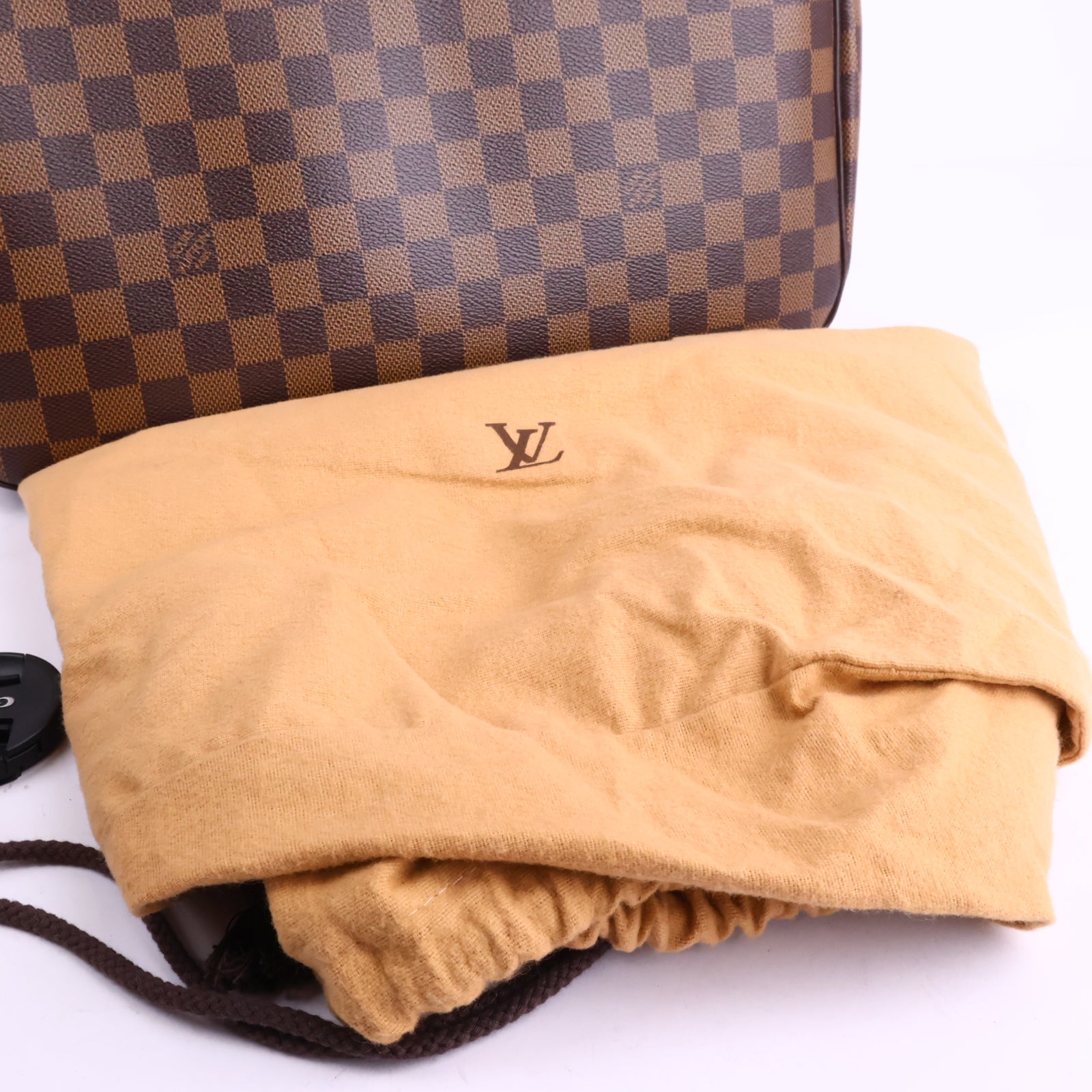 J2915 Louis Vuitton Tote Bag Damier Ebene Parioli PM | Pre-Owned Brown Damier Ebene Coated Canvas; Leather
