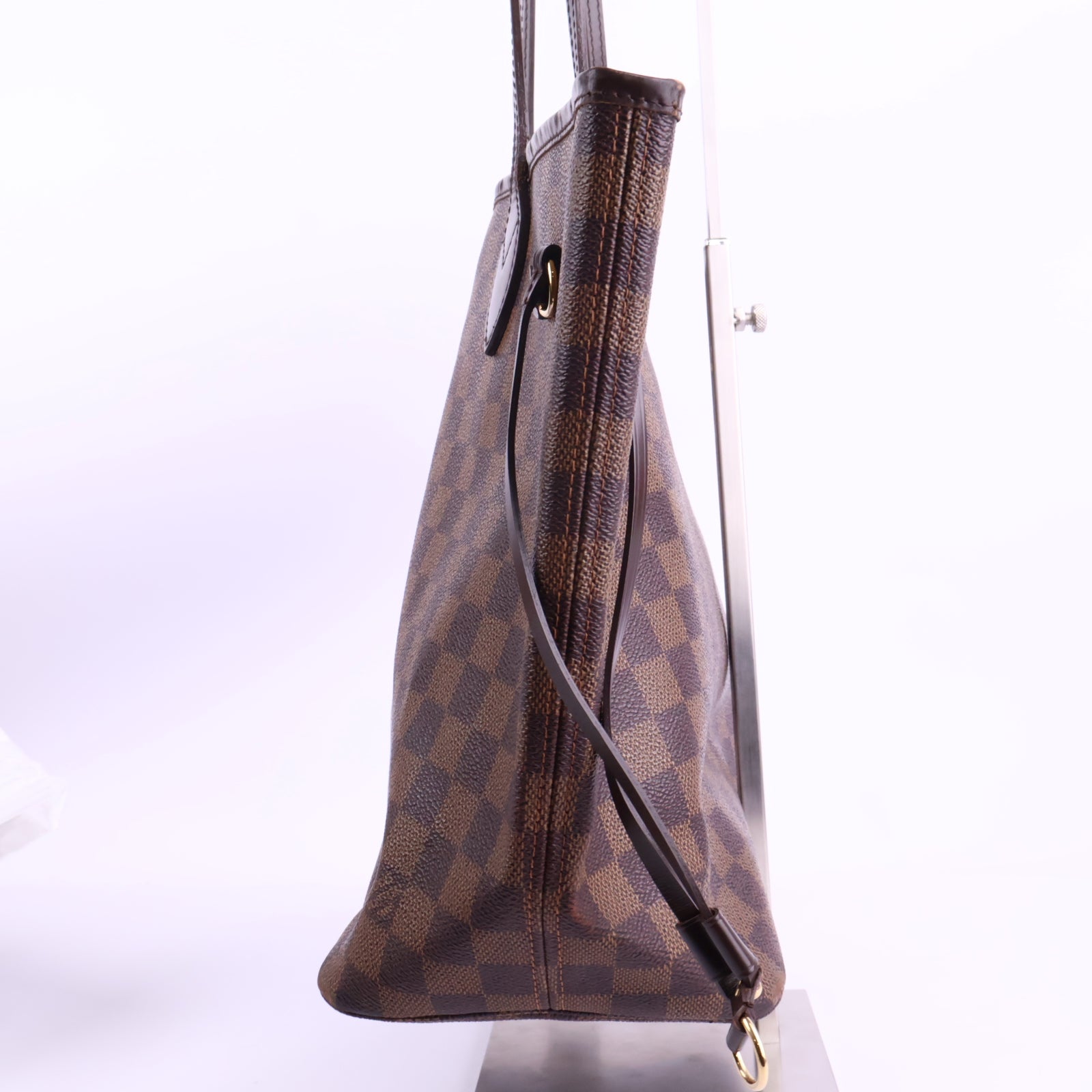 J2927 Louis Vuitton Shoulder Bag Damier Ebene Neverfull MM | Pre-Owned Brown Damier Ebene Coated Canvas; Leather