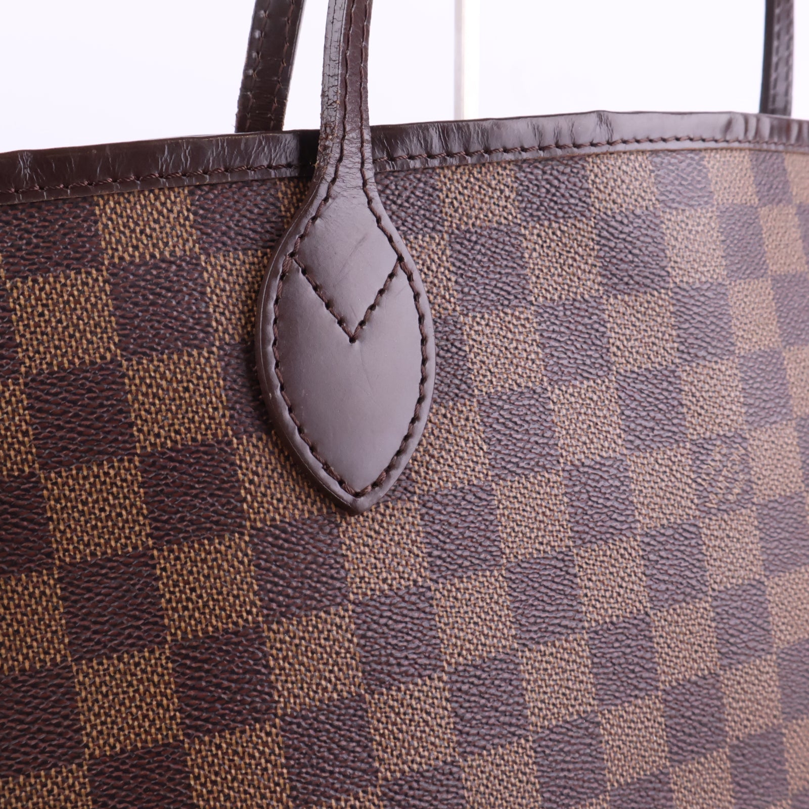 J2927 Louis Vuitton Shoulder Bag Damier Ebene Neverfull MM | Pre-Owned Brown Damier Ebene Coated Canvas; Leather
