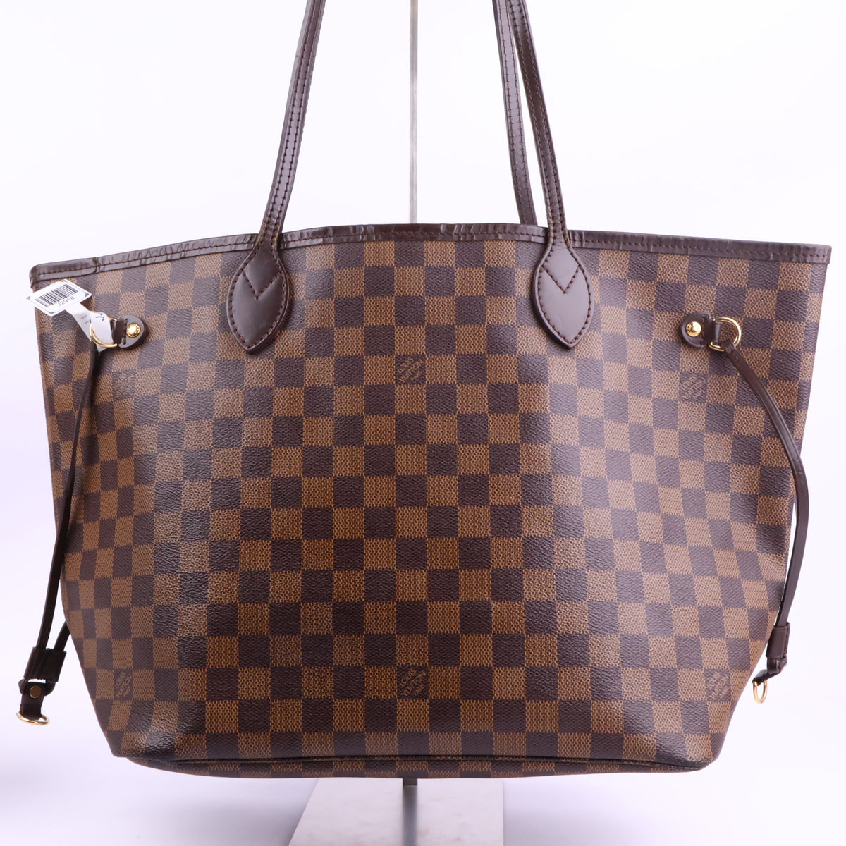 J2918 Louis Vuitton Shoulder Bag Damier Ebene Neverfull MM | Pre-Owned Brown Damier Ebene Coated Canvas; Leather