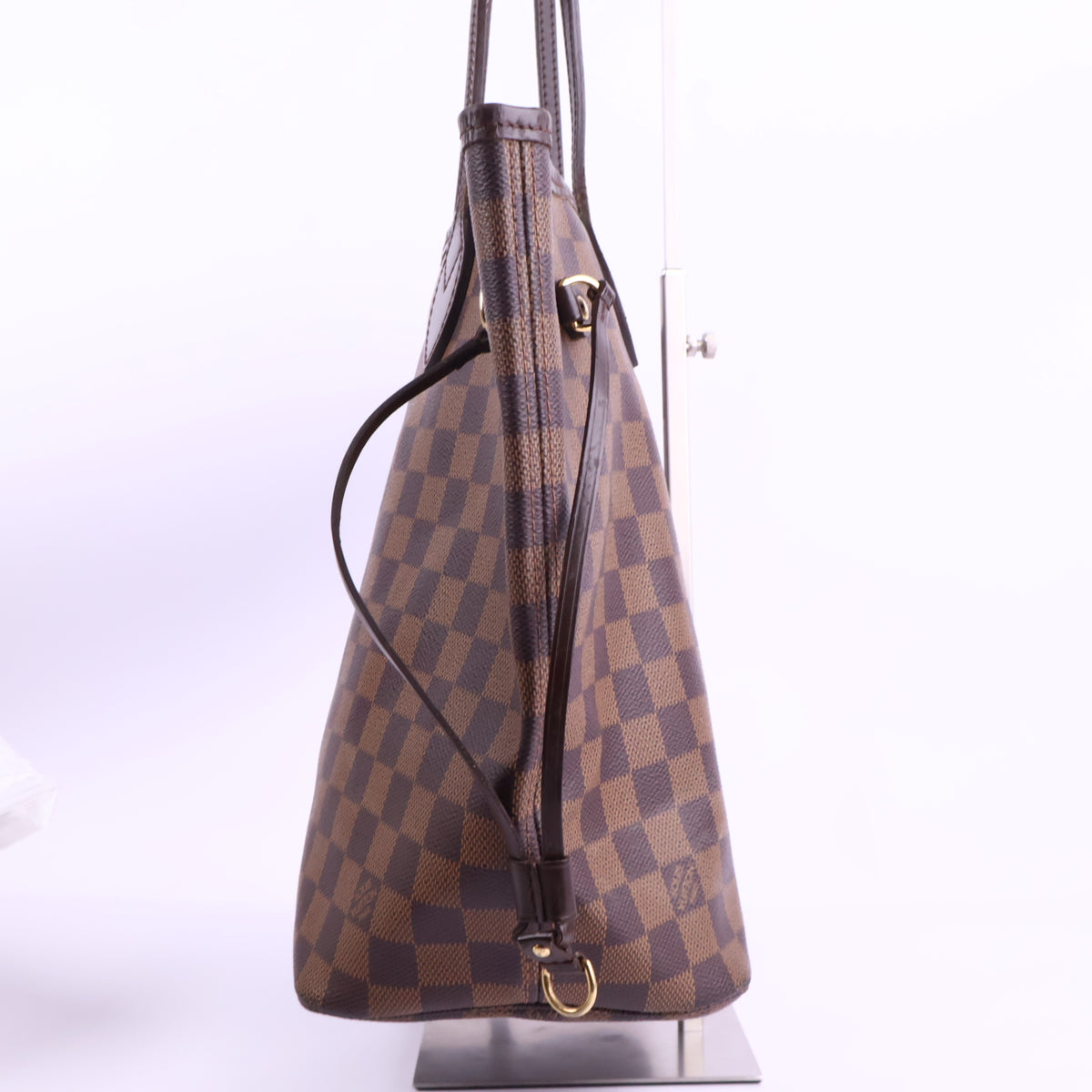 J2918 Louis Vuitton Shoulder Bag Damier Ebene Neverfull MM | Pre-Owned Brown Damier Ebene Coated Canvas; Leather