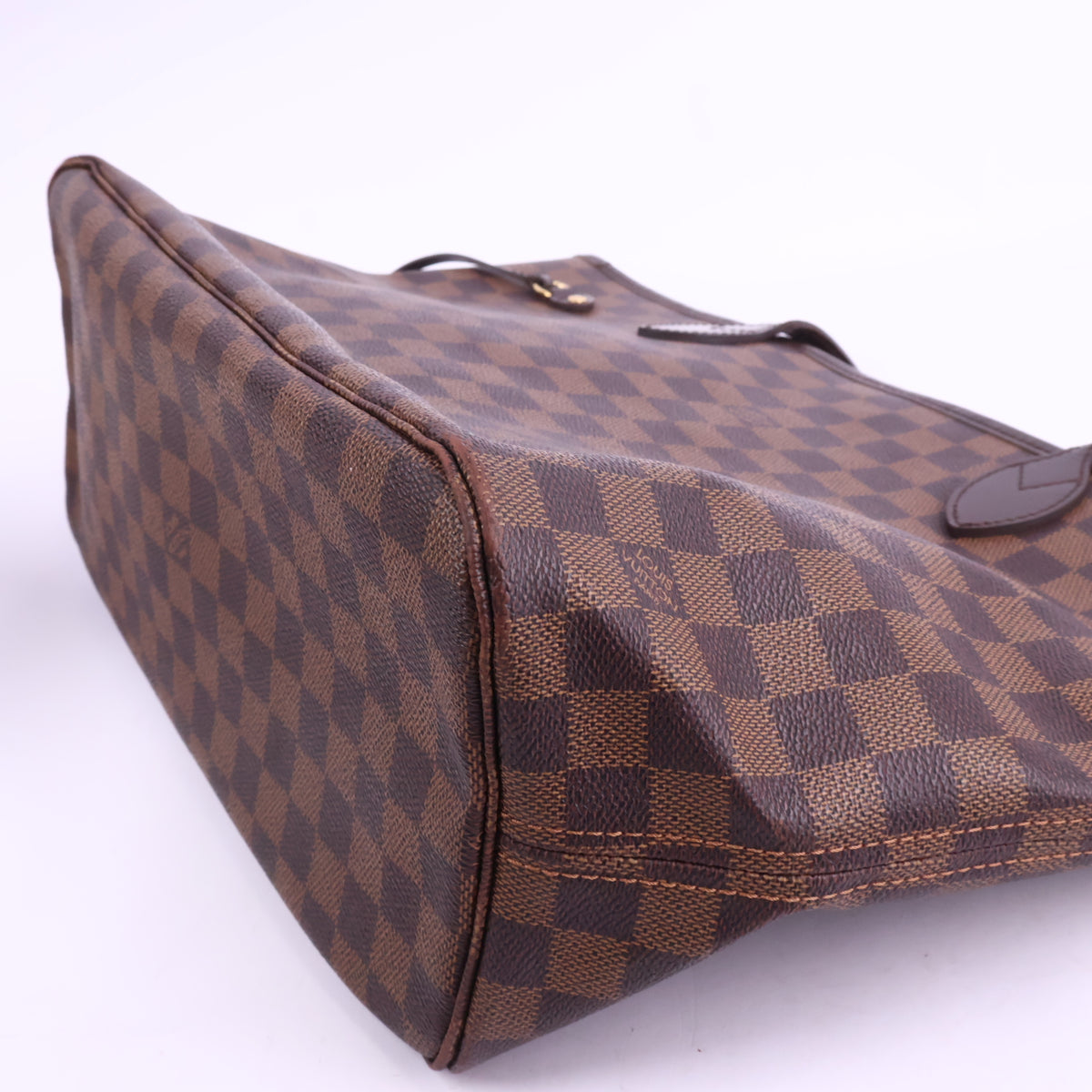 J2923 Louis Vuitton Shoulder Bag Damier Ebene Neverfull MM | Pre-Owned Brown Damier Ebene Coated Canvas; Leather