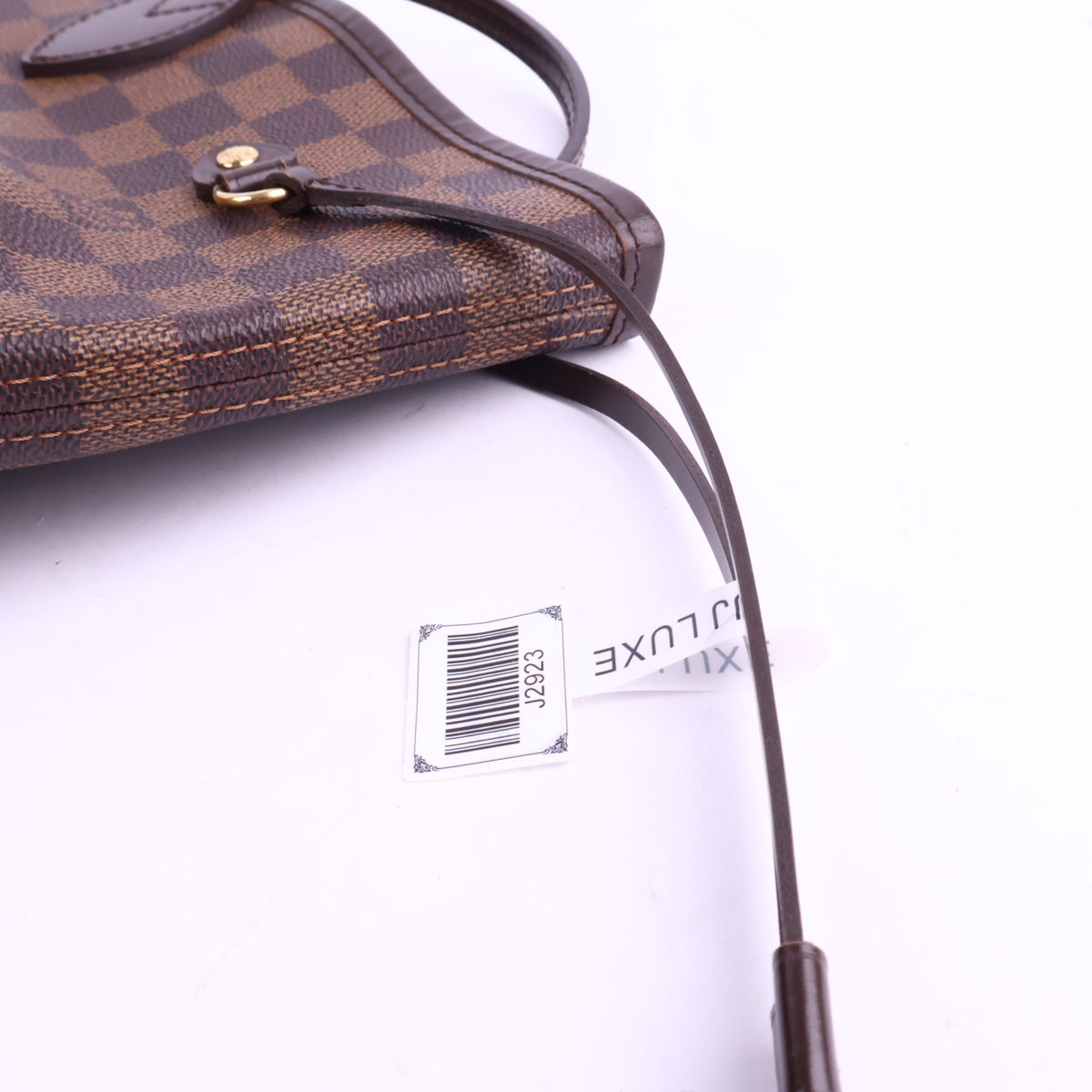 J2923 Louis Vuitton Shoulder Bag Damier Ebene Neverfull MM | Pre-Owned Brown Damier Ebene Coated Canvas; Leather