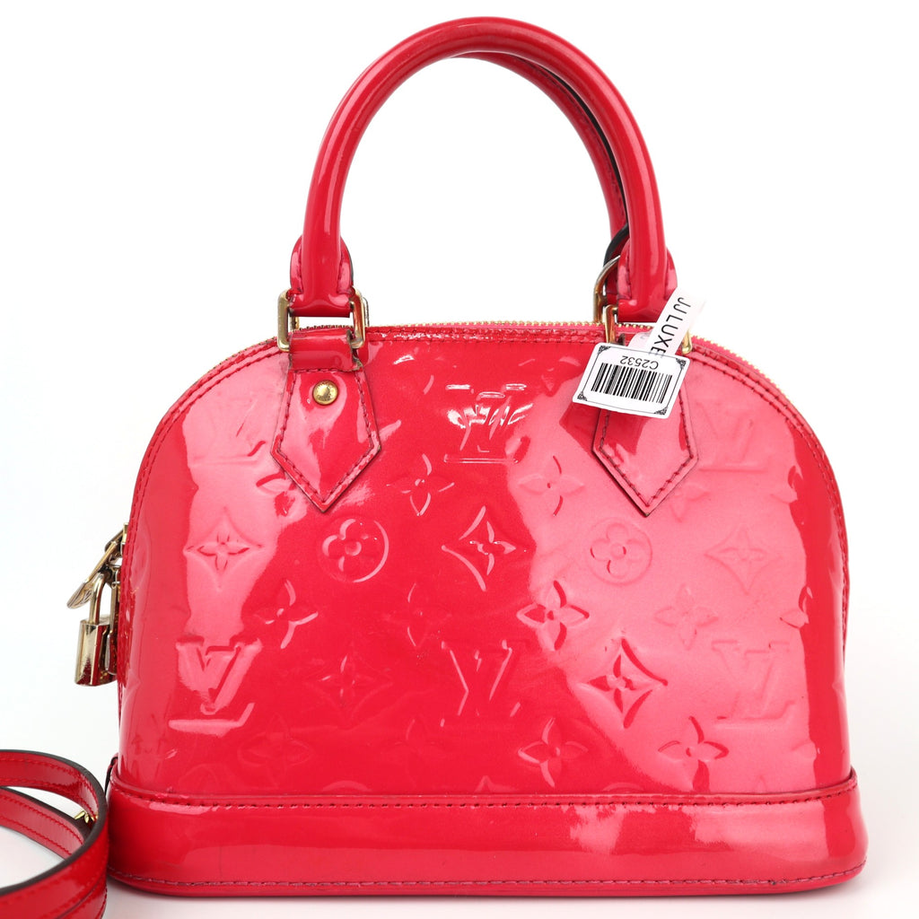 C2532 Louis Vuitton Top Handle Bag Alma BB Monogram Verni | Pre-Owned Very Good Brown Monogram Vernis Leather