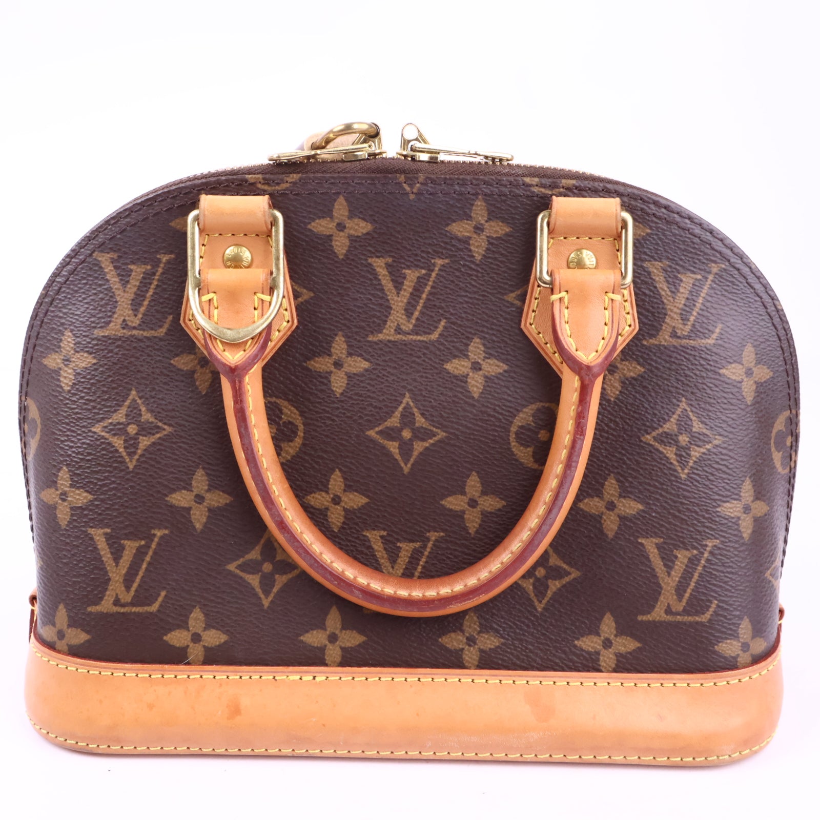 J2910 Louis Vuitton Top Handle Bag Monogram Alma BB | Pre-Owned Brown Monogram Coated canvas, Leather trim