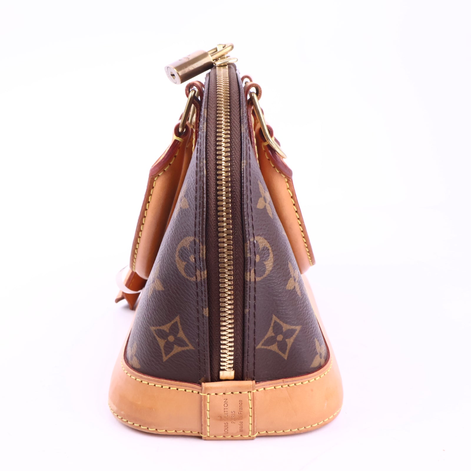 J2910 Louis Vuitton Top Handle Bag Monogram Alma BB | Pre-Owned Brown Monogram Coated canvas, Leather trim