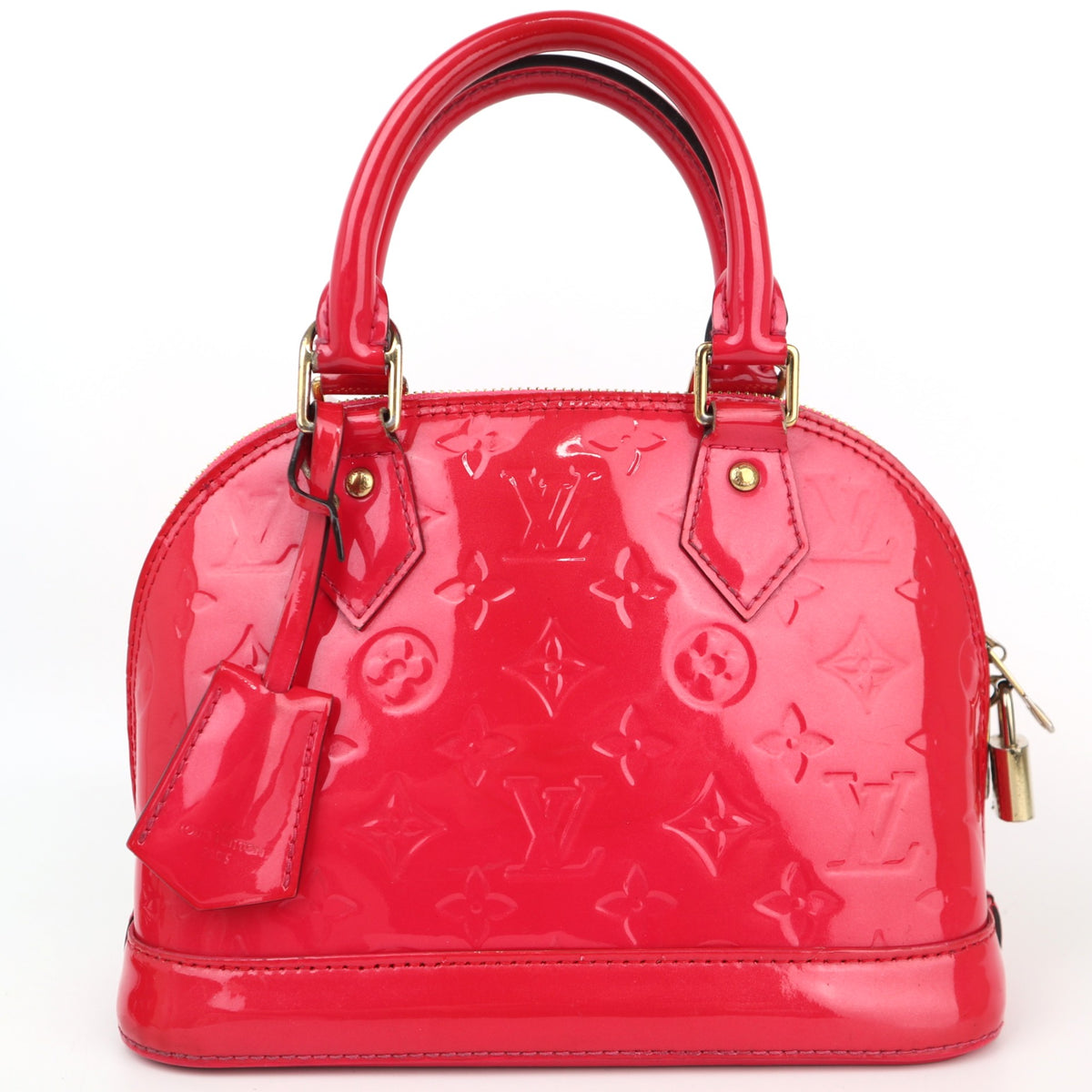 C2532 Louis Vuitton Top Handle Bag Alma BB Monogram Verni | Pre-Owned Very Good Brown Monogram Vernis Leather