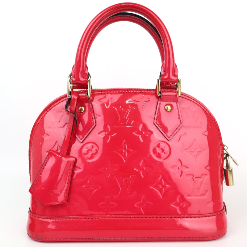 C2532 Louis Vuitton Top Handle Bag Alma BB Monogram Verni | Pre-Owned Very Good Brown Monogram Vernis Leather