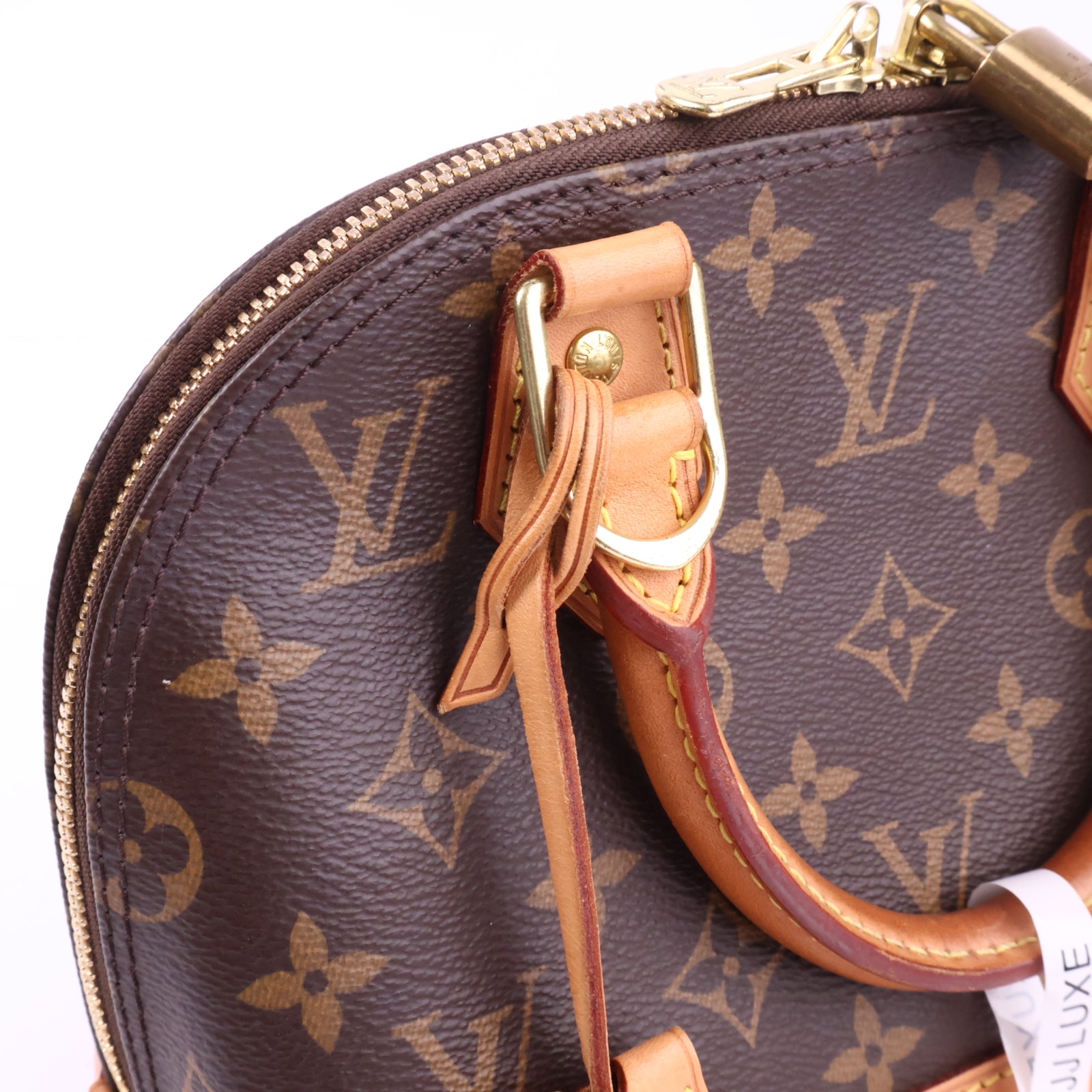 J2910 Louis Vuitton Top Handle Bag Monogram Alma BB | Pre-Owned Brown Monogram Coated canvas, Leather trim