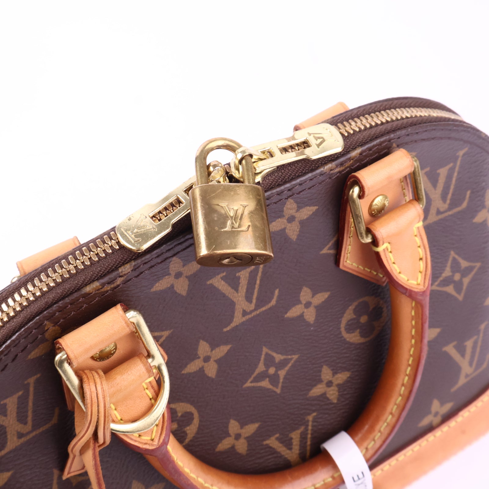 J2910 Louis Vuitton Top Handle Bag Monogram Alma BB | Pre-Owned Brown Monogram Coated canvas, Leather trim