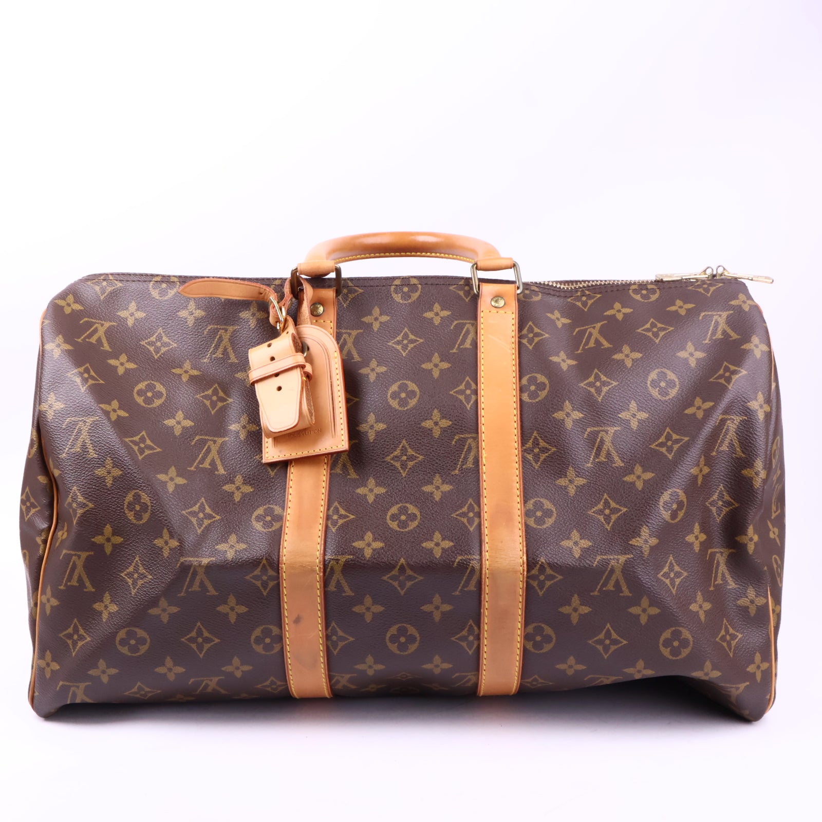 J2928 Louis Vuitton Keepall 45| Pre-Owned Brown Monogram Coated canvas, Leather trim