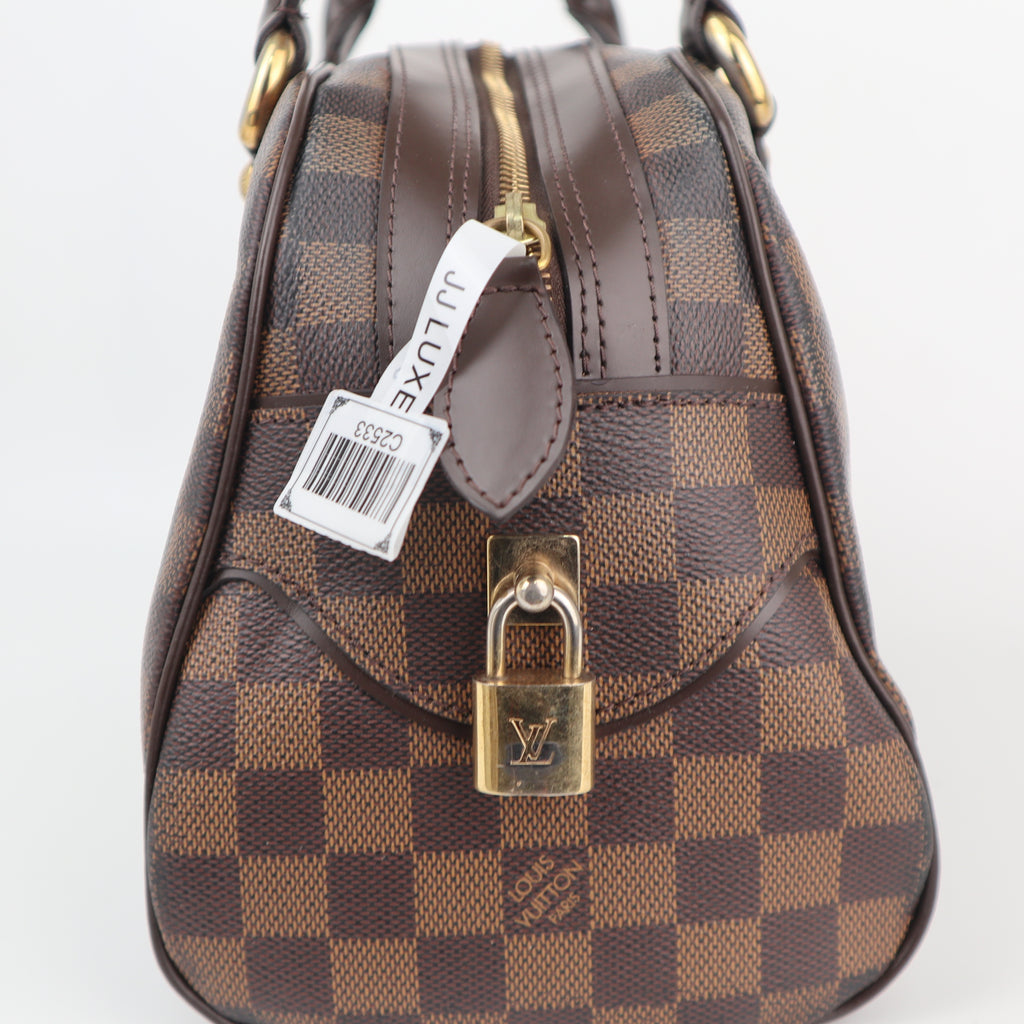 C2533R Louis Vuitton Top Handle Bag Damier Ebene Duomo | Pre-Owned Very Good Brown Damier Ebene Coated Canvas, Leather Trim