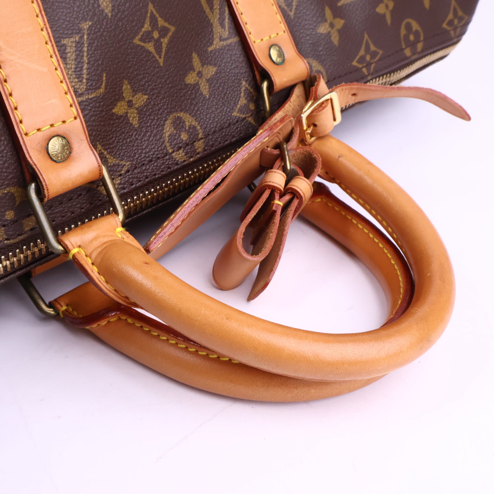J2928 Louis Vuitton Keepall 45| Pre-Owned Brown Monogram Coated canvas, Leather trim