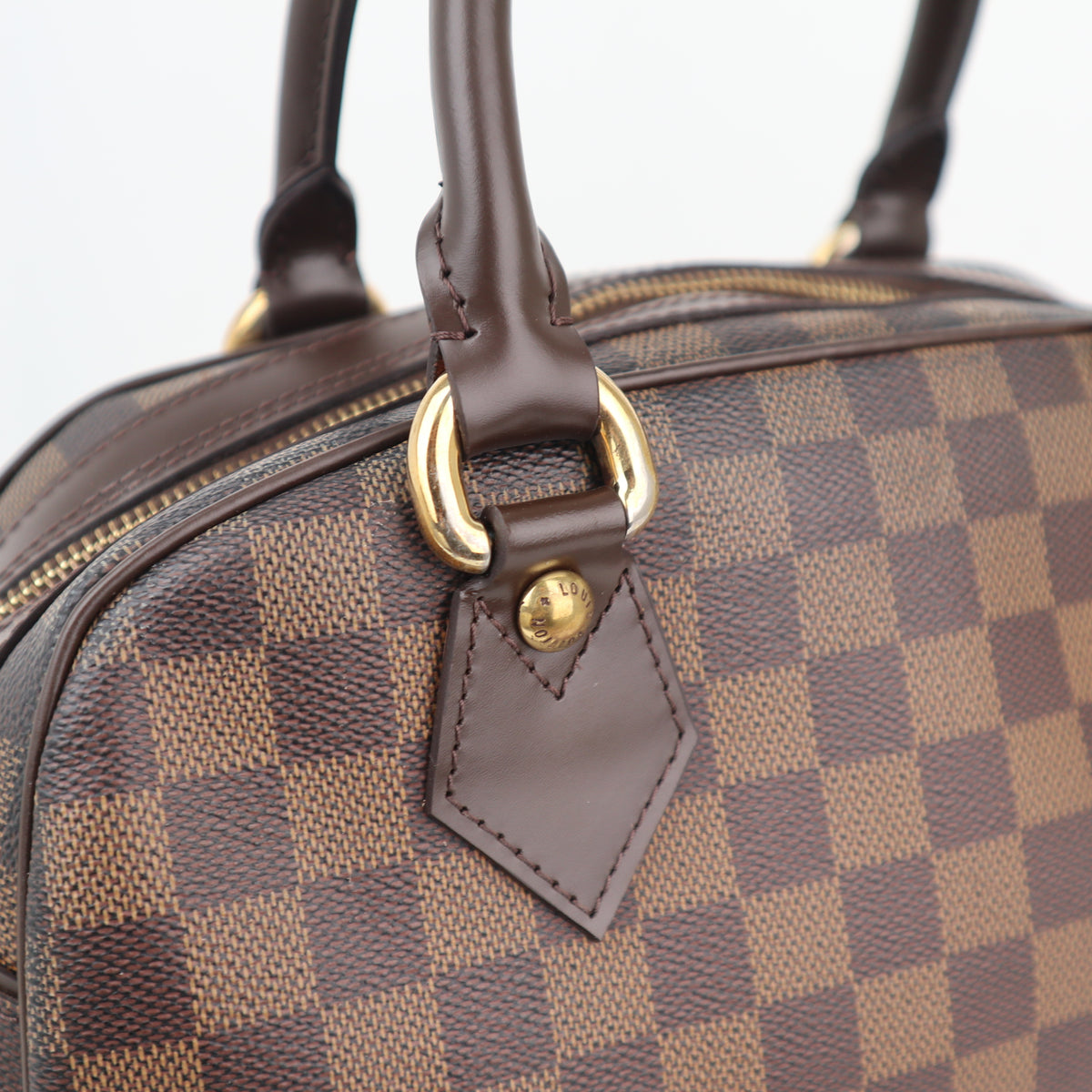 C2533R Louis Vuitton Top Handle Bag Damier Ebene Duomo | Pre-Owned Very Good Brown Damier Ebene Coated Canvas, Leather Trim