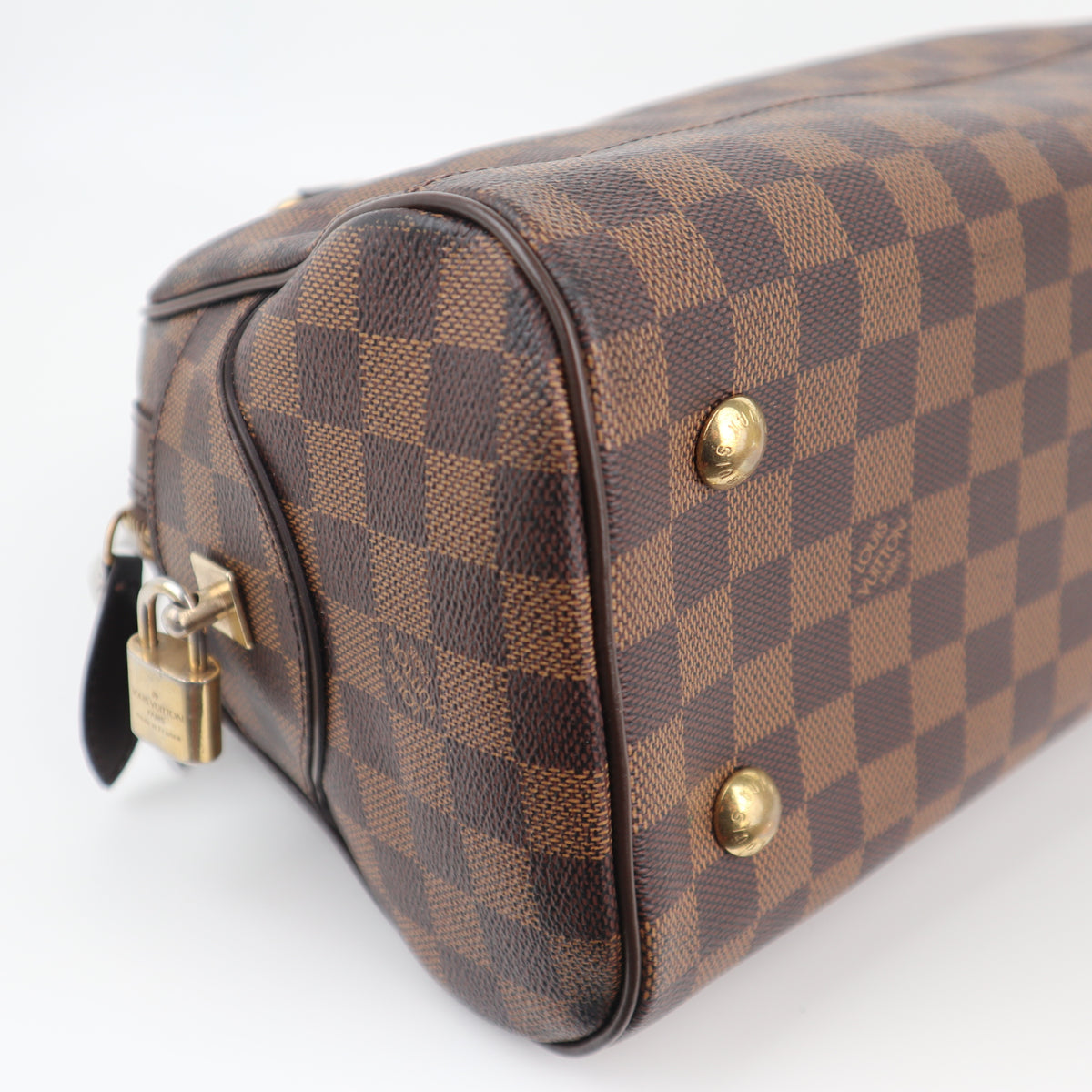 C2533R Louis Vuitton Top Handle Bag Damier Ebene Duomo | Pre-Owned Very Good Brown Damier Ebene Coated Canvas, Leather Trim