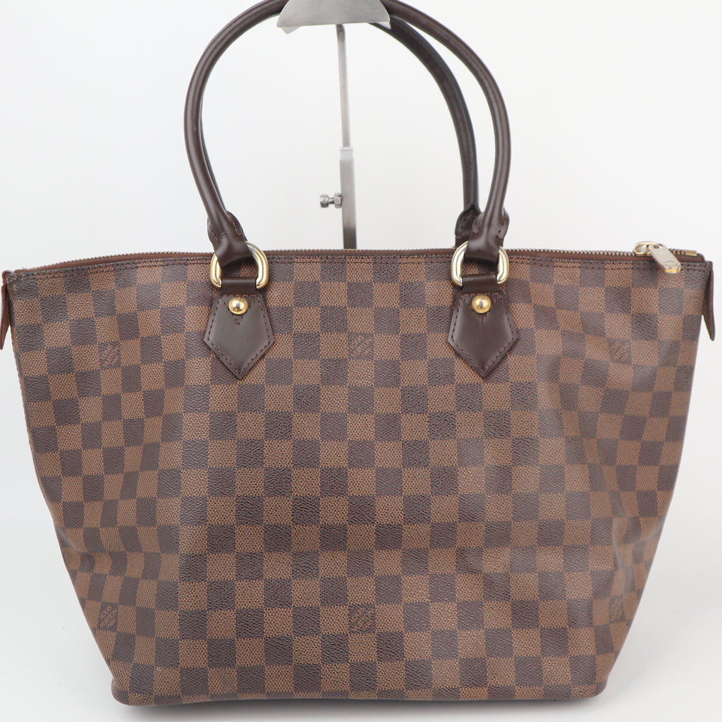 C2535R Louis Vuitton Shoulder Bag Damier Ebene Saleya MM | Pre-Owned Very Good Brown Damier Ebene Coated Canvas, Leather Trim