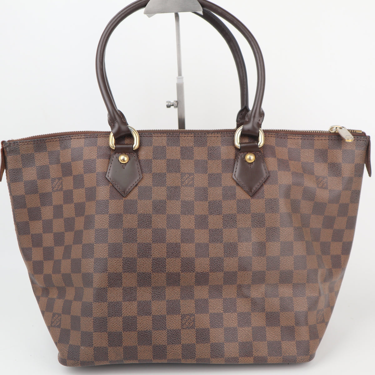 C2535R Louis Vuitton Shoulder Bag Damier Ebene Saleya MM | Pre-Owned Very Good Brown Damier Ebene Coated Canvas, Leather Trim