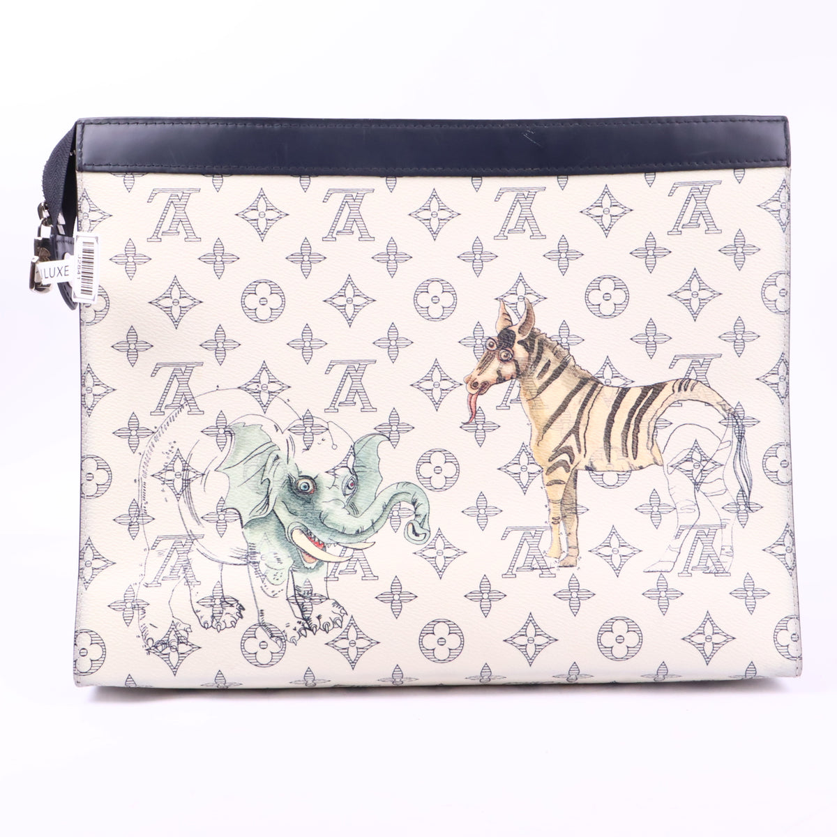 J2841 Louis Vuitton Clutch Bag Louis Vuitton x Chapman Brothers Savane Pochette Voyage | Pre-Owned Savane / Monogram Canvas