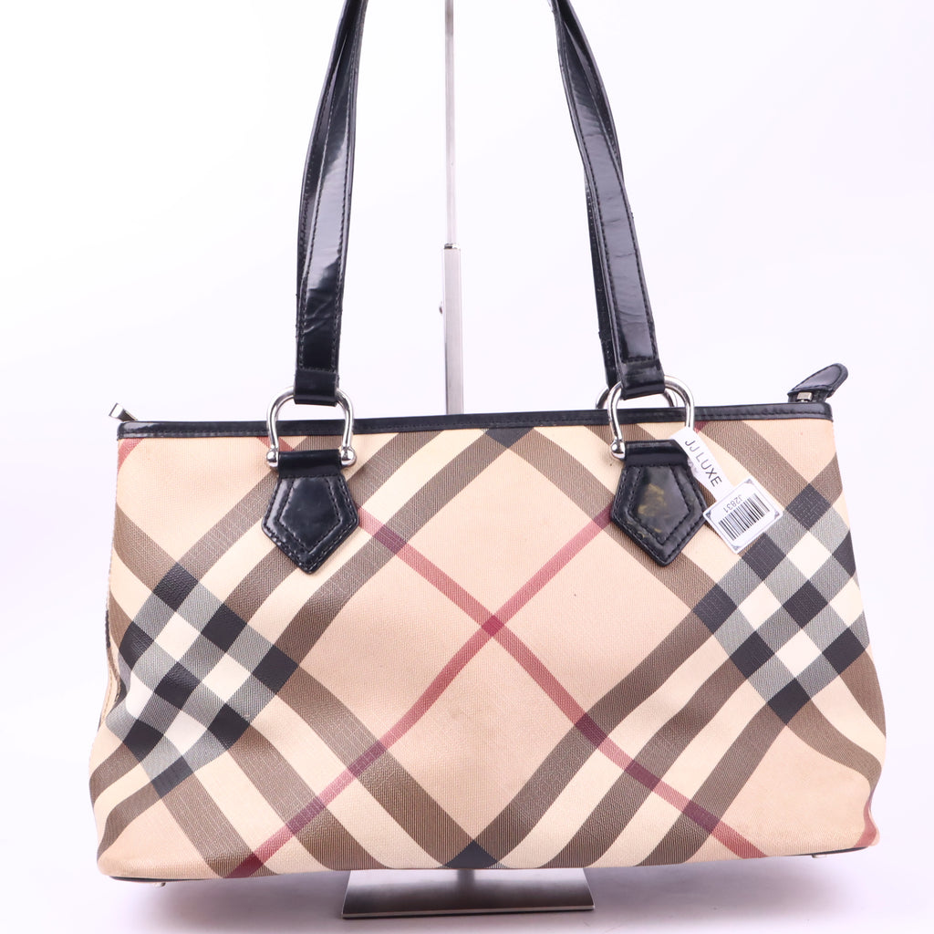 J2831 Burberry Shoulder Bag Nova Check | Pre-Owned Beige / Brown Nova Check Canvas