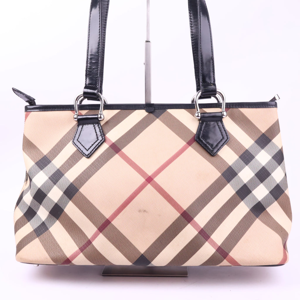 J2831 Burberry Shoulder Bag Nova Check | Pre-Owned Beige / Brown Nova Check Canvas